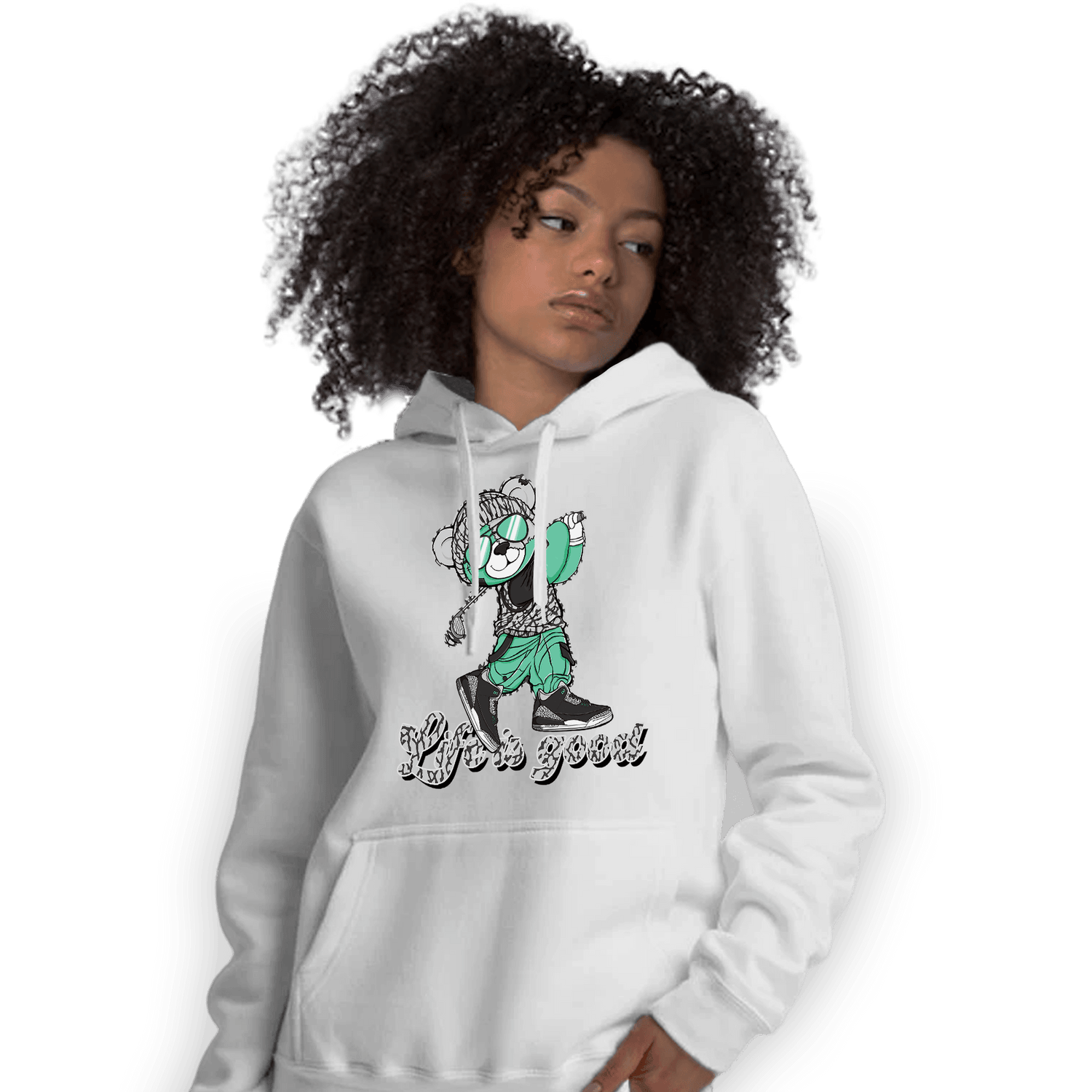 Green Glow 3s Hoodie Match BER Like Golf - NastyJamz