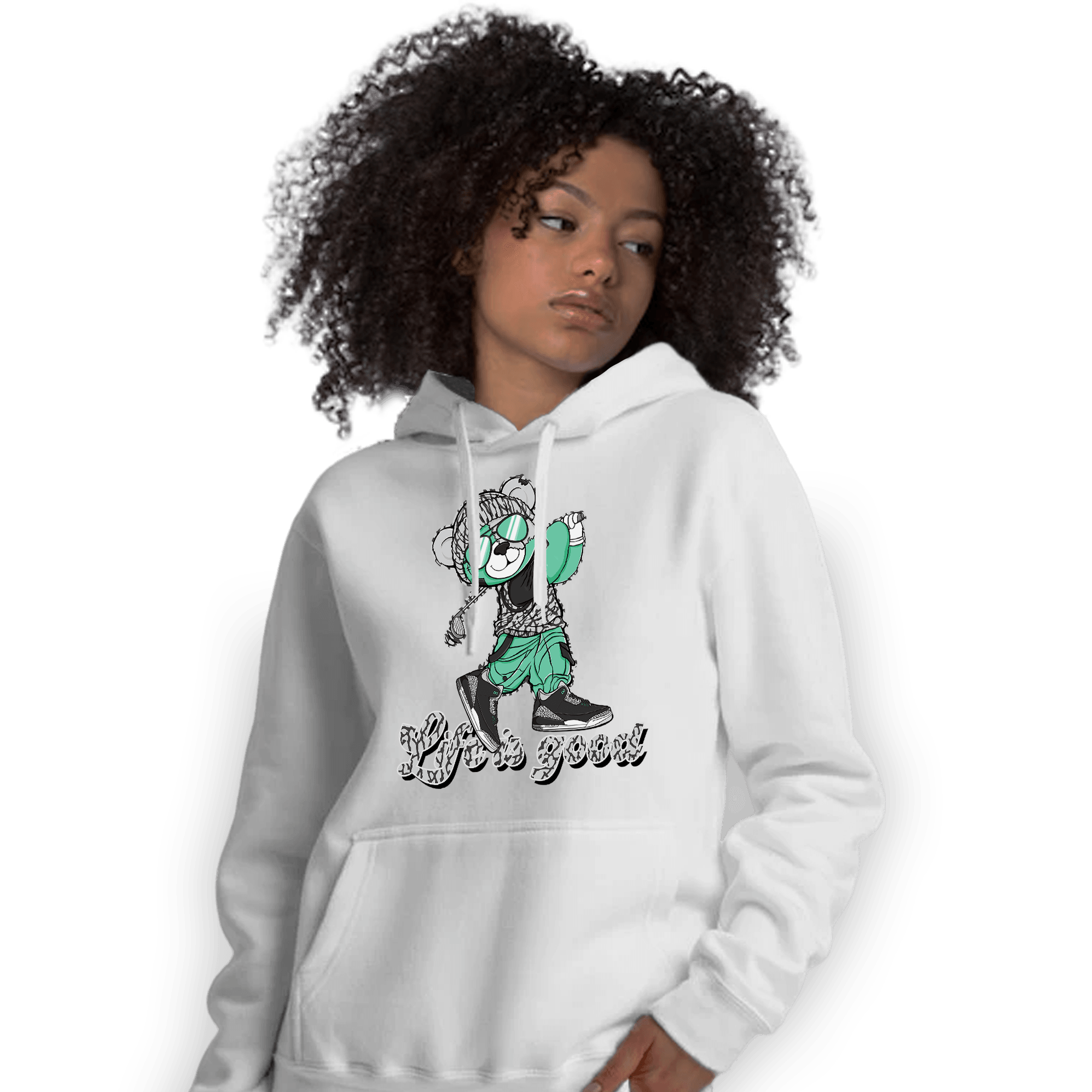 Green Glow 3s Hoodie Match BER Like Golf - NastyJamz