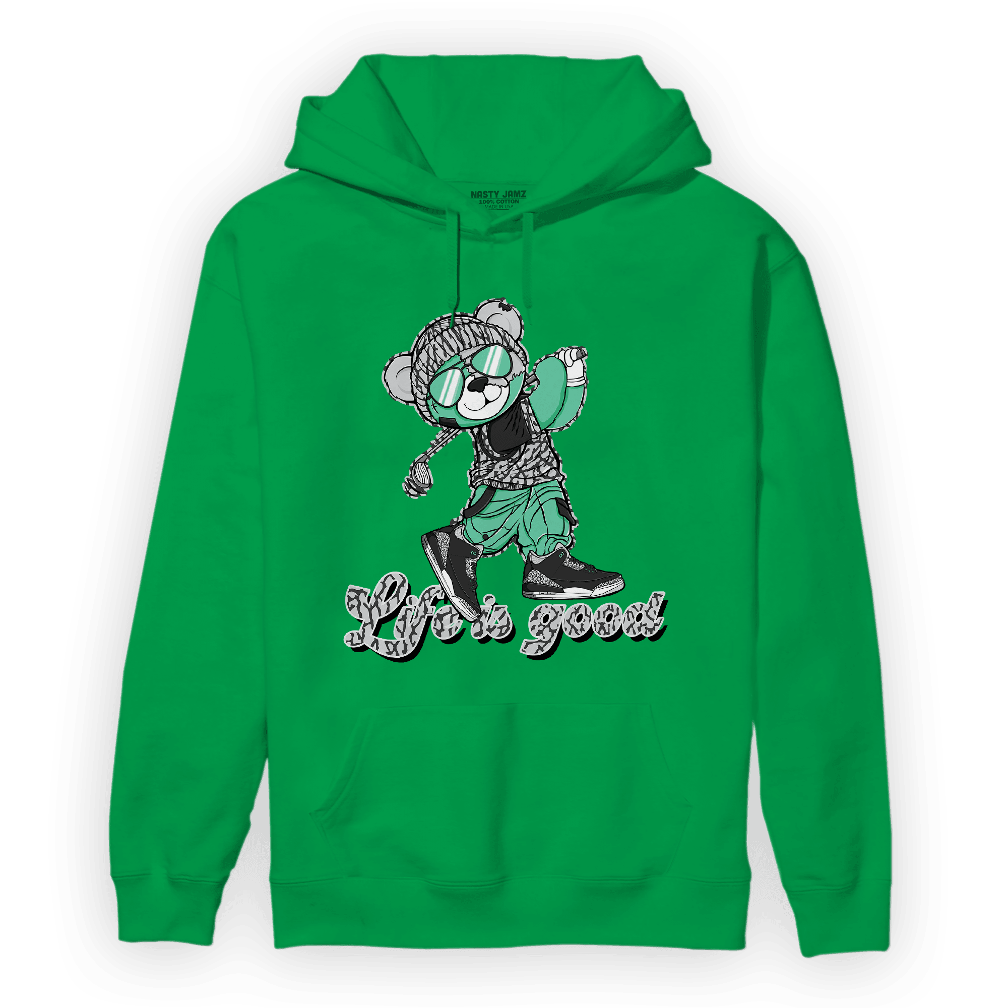 Green Glow 3s Hoodie Match BER Like Golf - NastyJamz