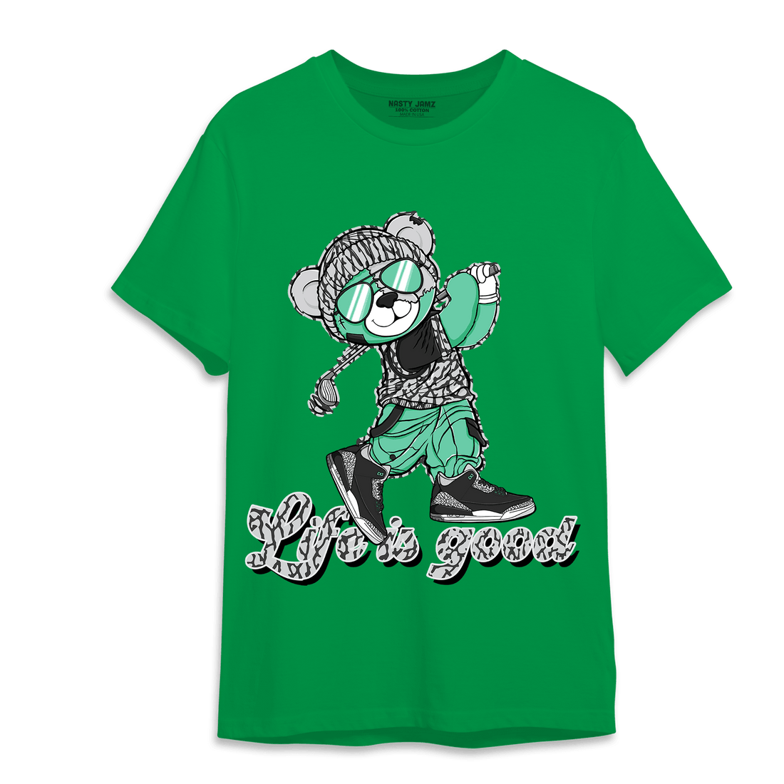 Green Glow 3s T Shirt Match BER Like Golf - NastyJamz