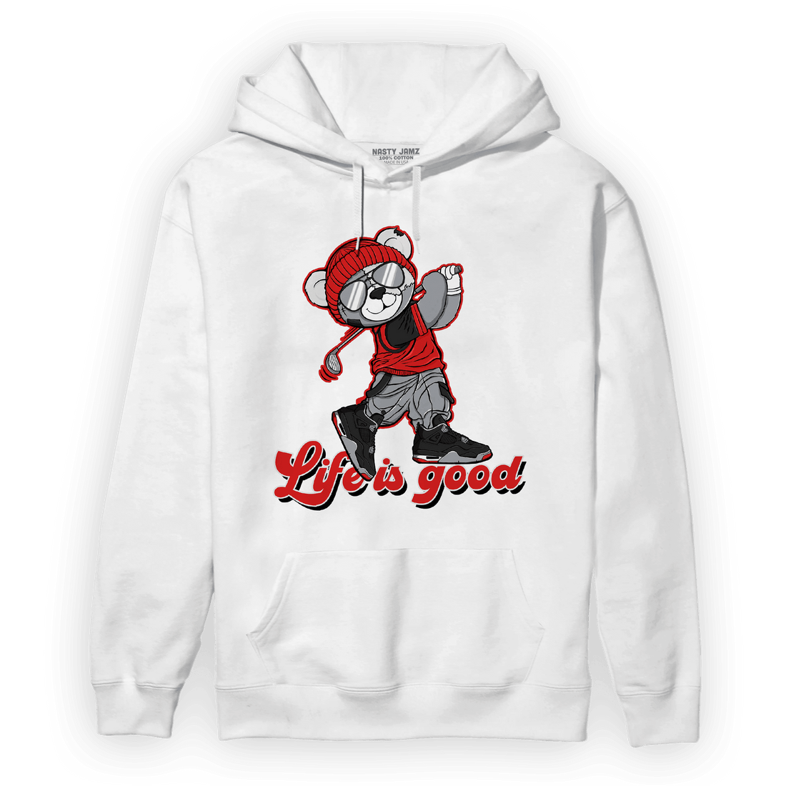 Bred Reimagined 4s Hoodie Match BER Like Golf - NastyJamz
