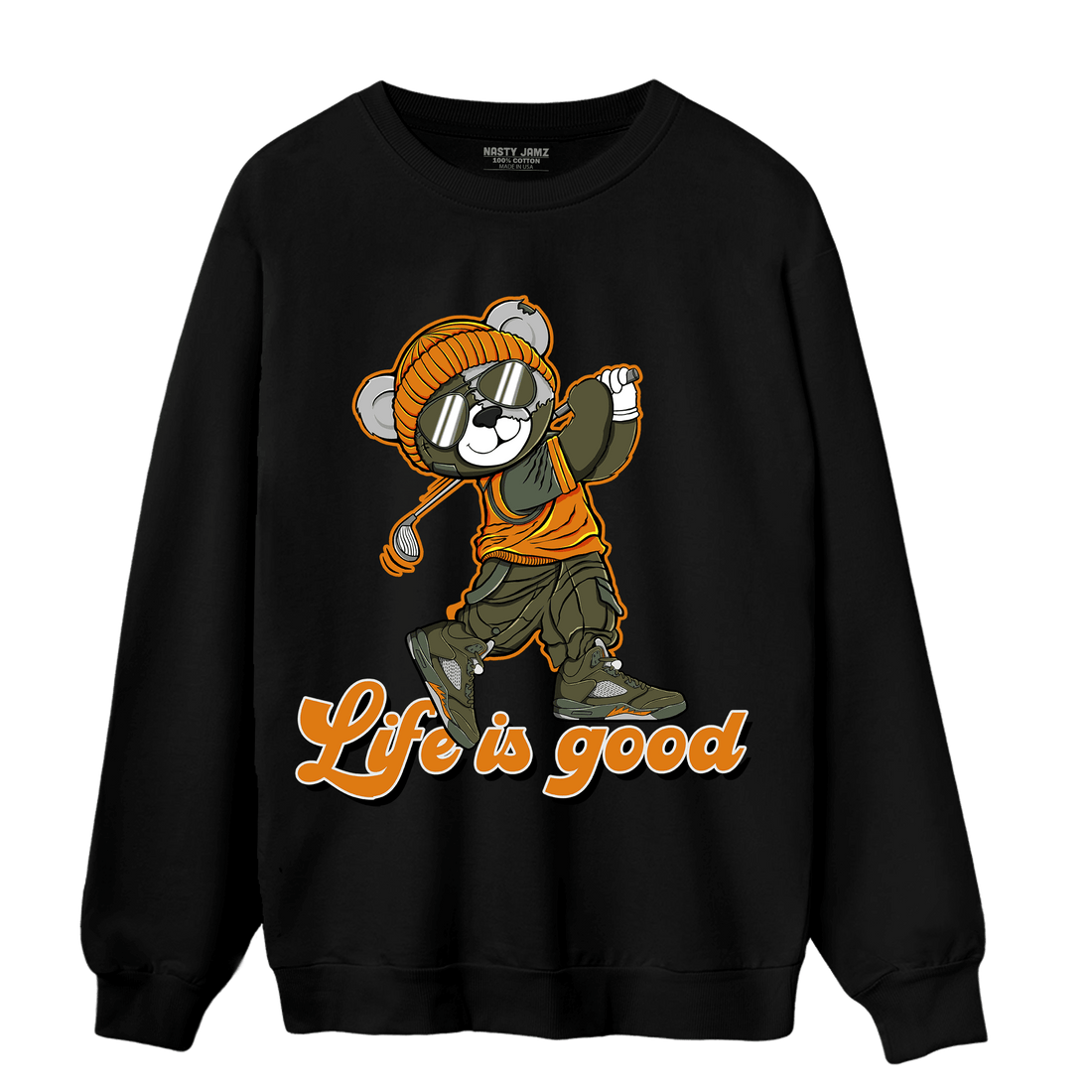 Olive 5s Sweatshirt Match BER Like Golf - NastyJamz