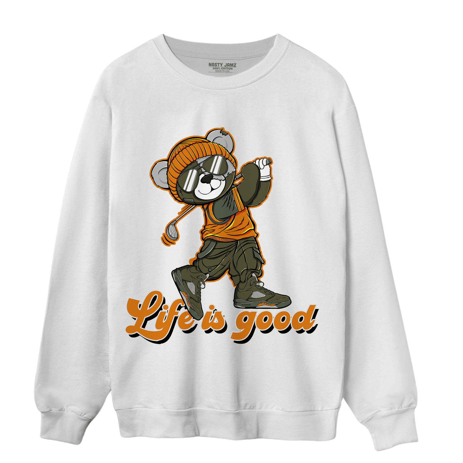 Olive 5s Sweatshirt Match BER Like Golf - NastyJamz
