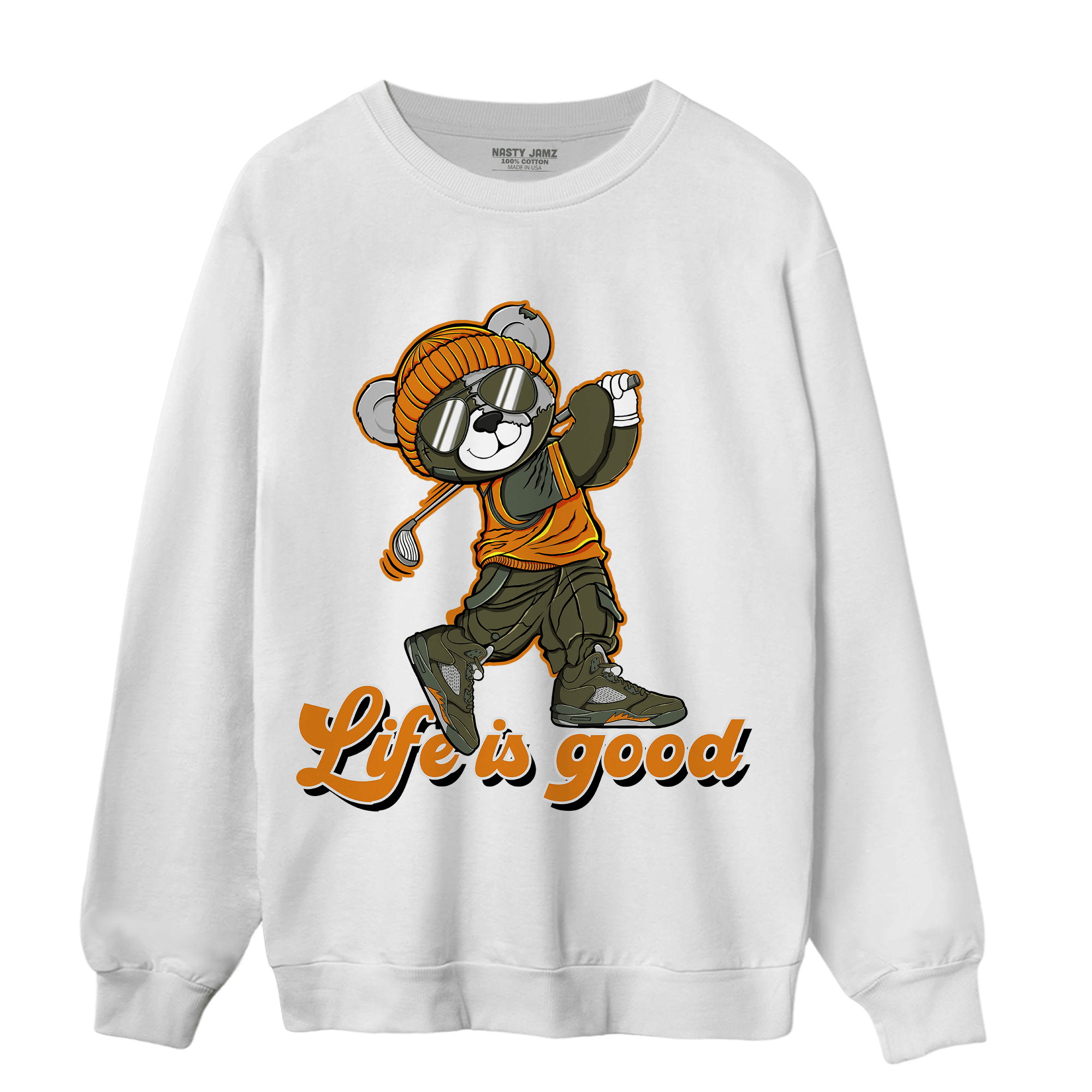 Olive 5s Sweatshirt Match BER Like Golf - NastyJamz