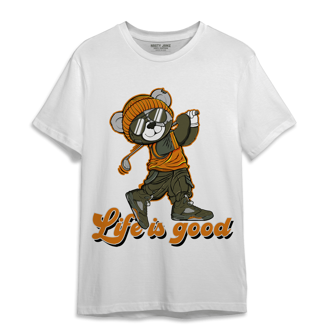 Olive 5s T Shirt Match BER Like Golf - NastyJamz