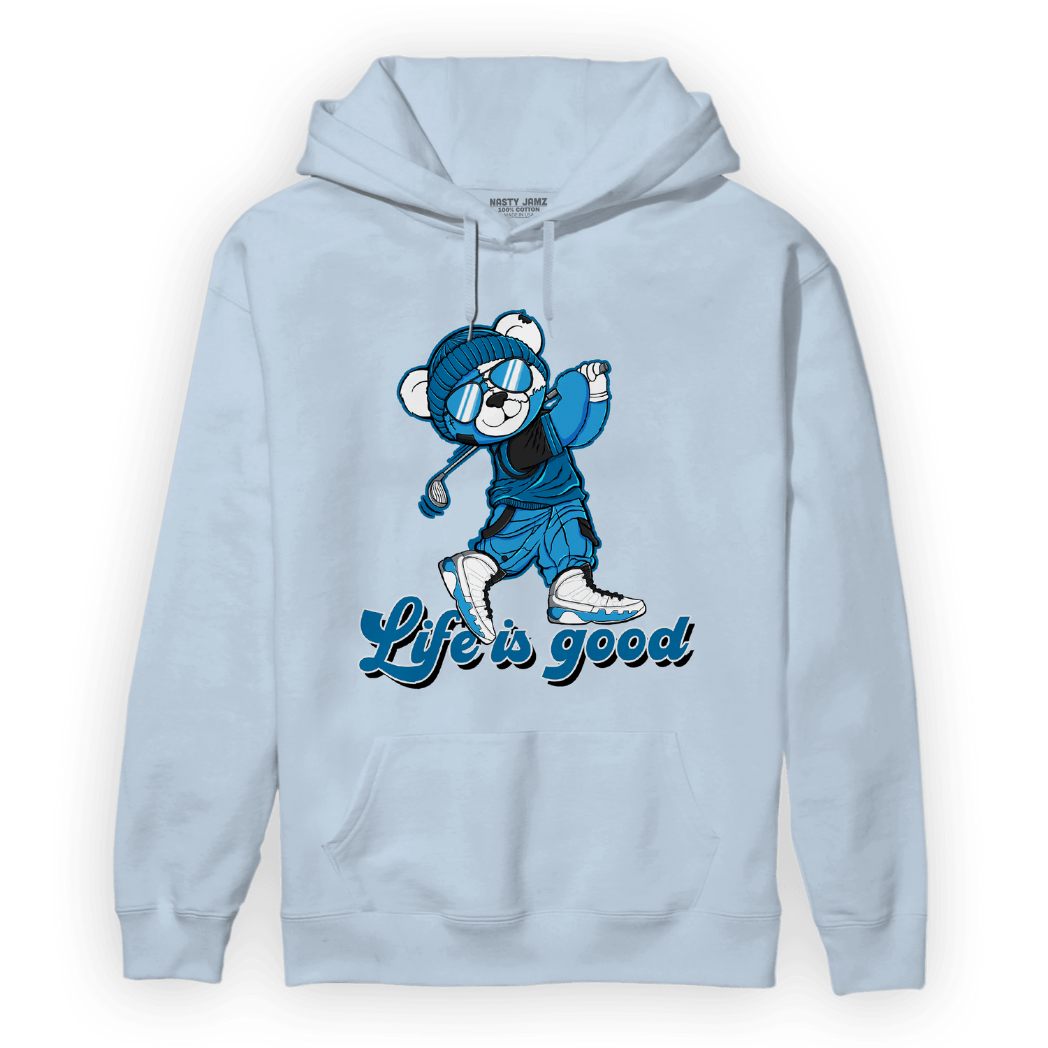 Powder Blue 9s Hoodie Match BER Like Golf - NastyJamz