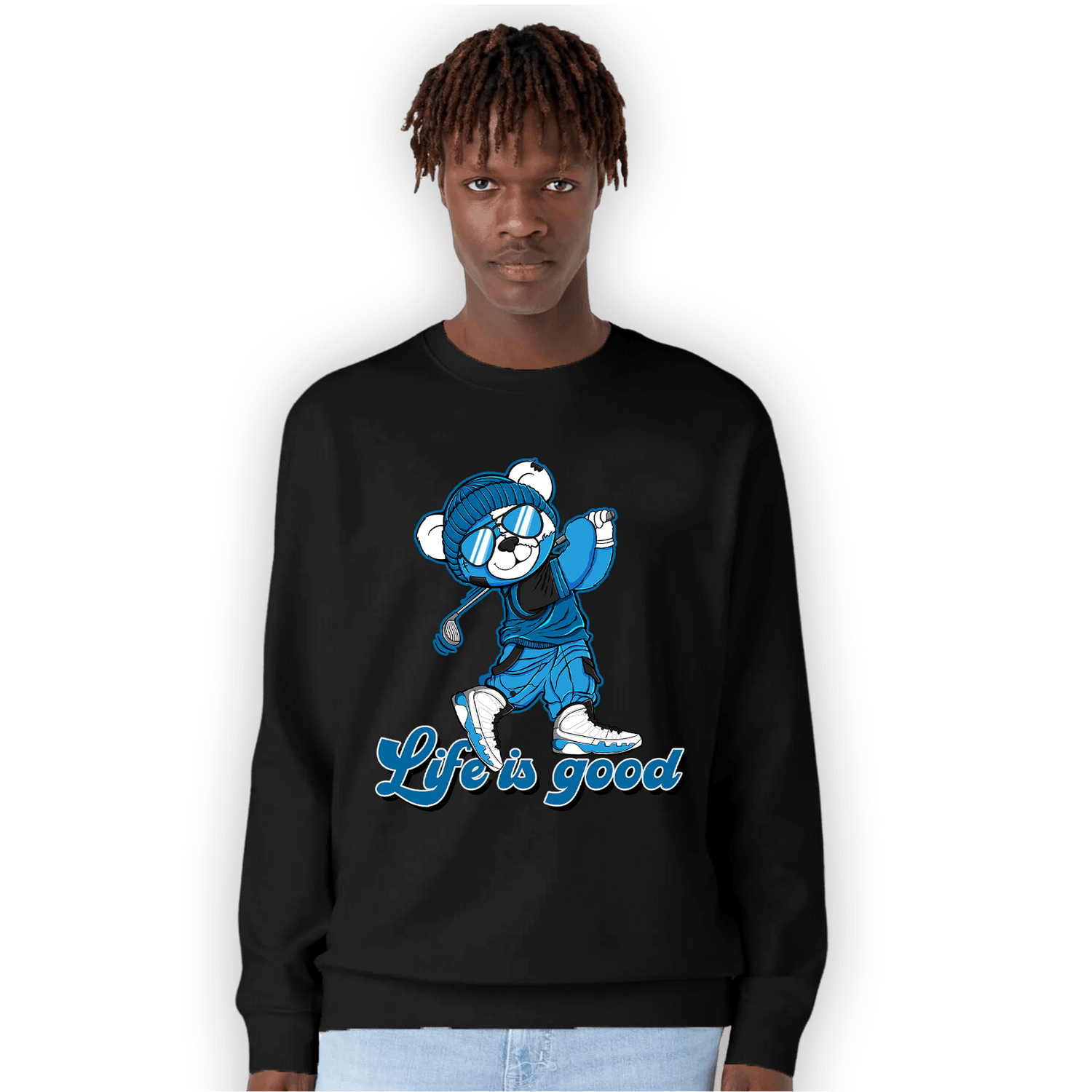 Powder Blue 9s Sweatshirt Match BER Like Golf - NastyJamz