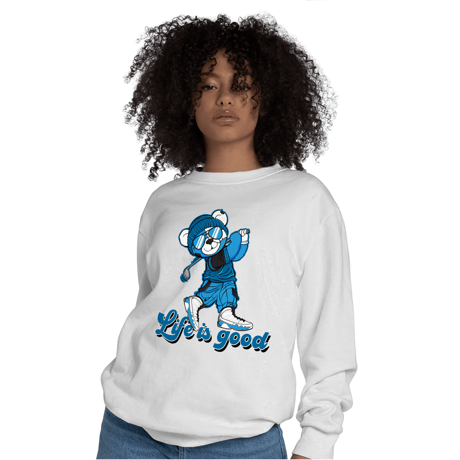 Powder Blue 9s Sweatshirt Match BER Like Golf - NastyJamz