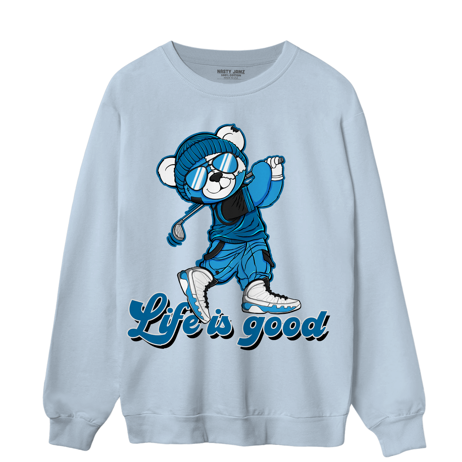 Powder Blue 9s Sweatshirt Match BER Like Golf - NastyJamz