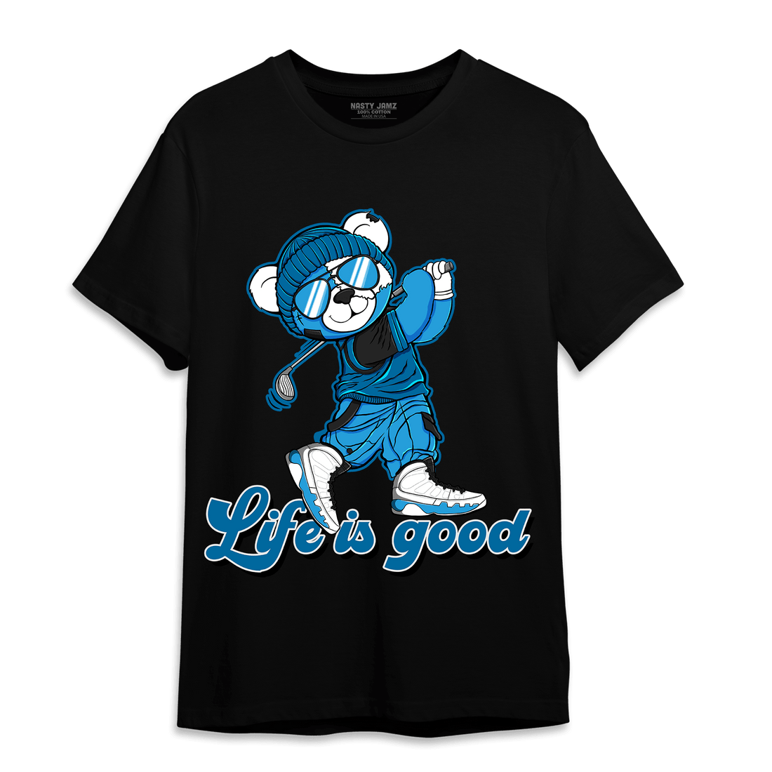 Powder Blue 9s T Shirt Match BER Like Golf - NastyJamz