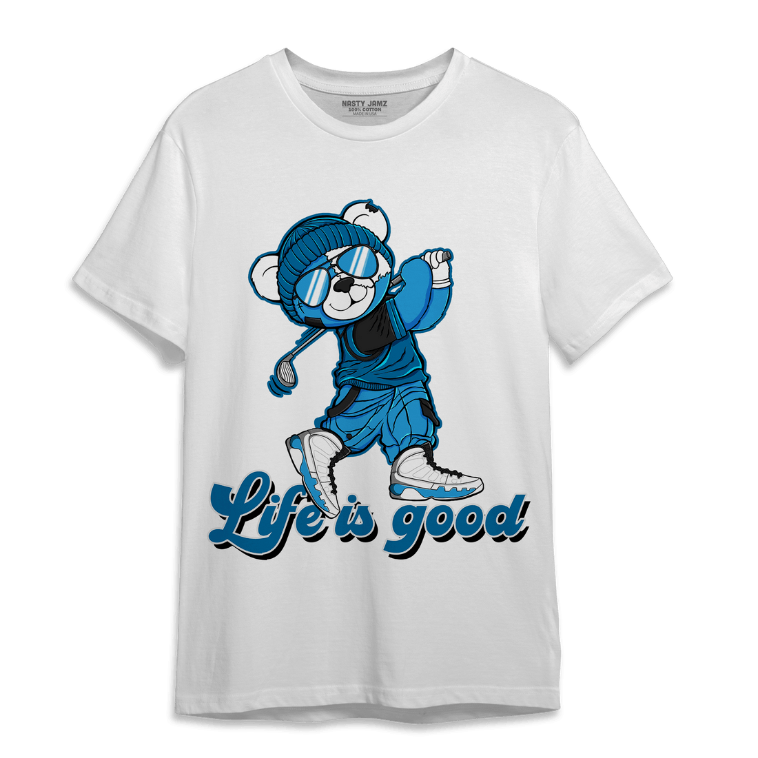 Powder Blue 9s T Shirt Match BER Like Golf - NastyJamz