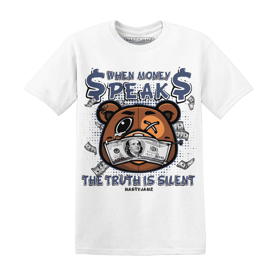 Low-Diffused-Blue-11s-T-Shirt-Match-BER-Money-Speaks-Truth-Silent
