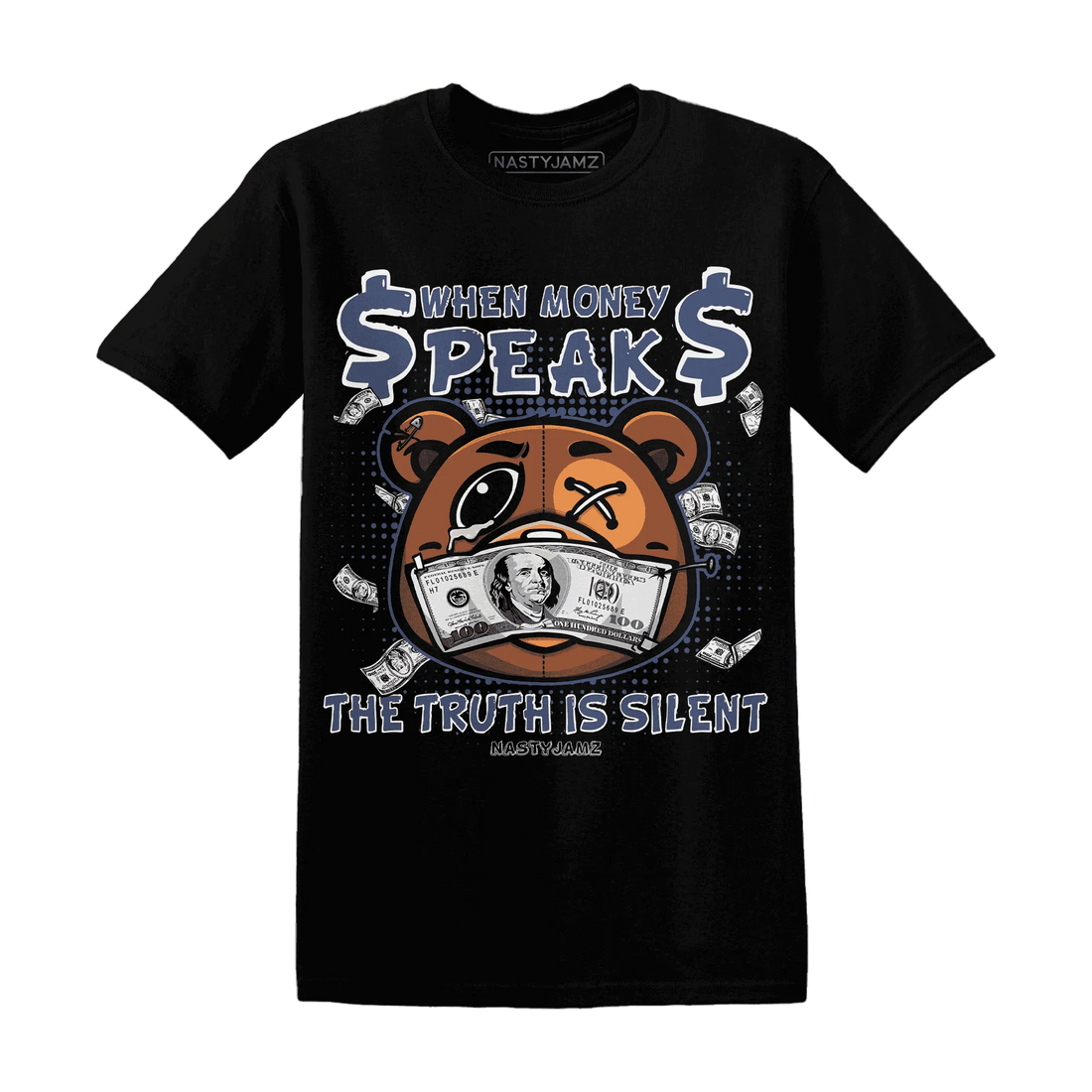 Low-Diffused-Blue-11s-T-Shirt-Match-BER-Money-Speaks-Truth-Silent