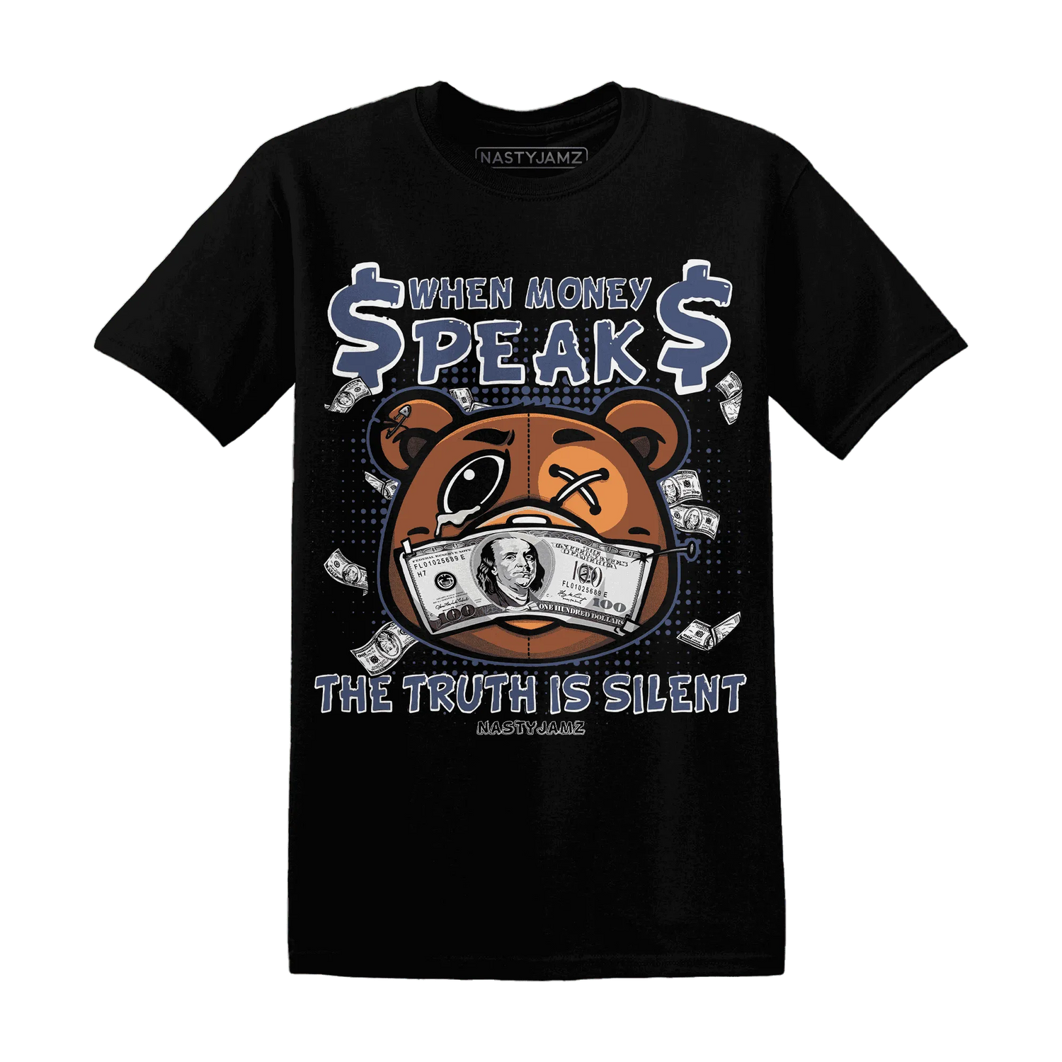 Low-Diffused-Blue-11s-T-Shirt-Match-BER-Money-Speaks-Truth-Silent