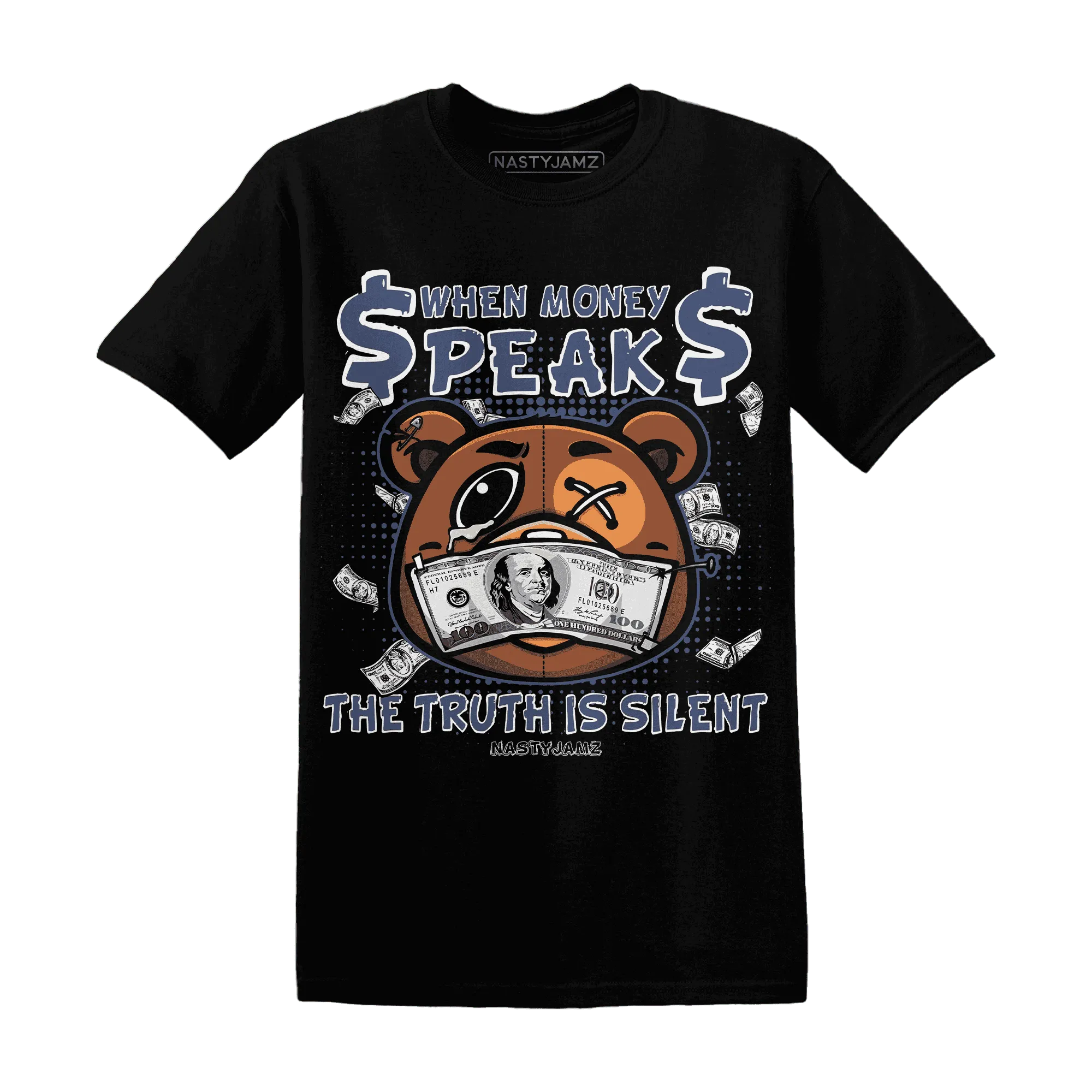 Low-Diffused-Blue-11s-T-Shirt-Match-BER-Money-Speaks-Truth-Silent