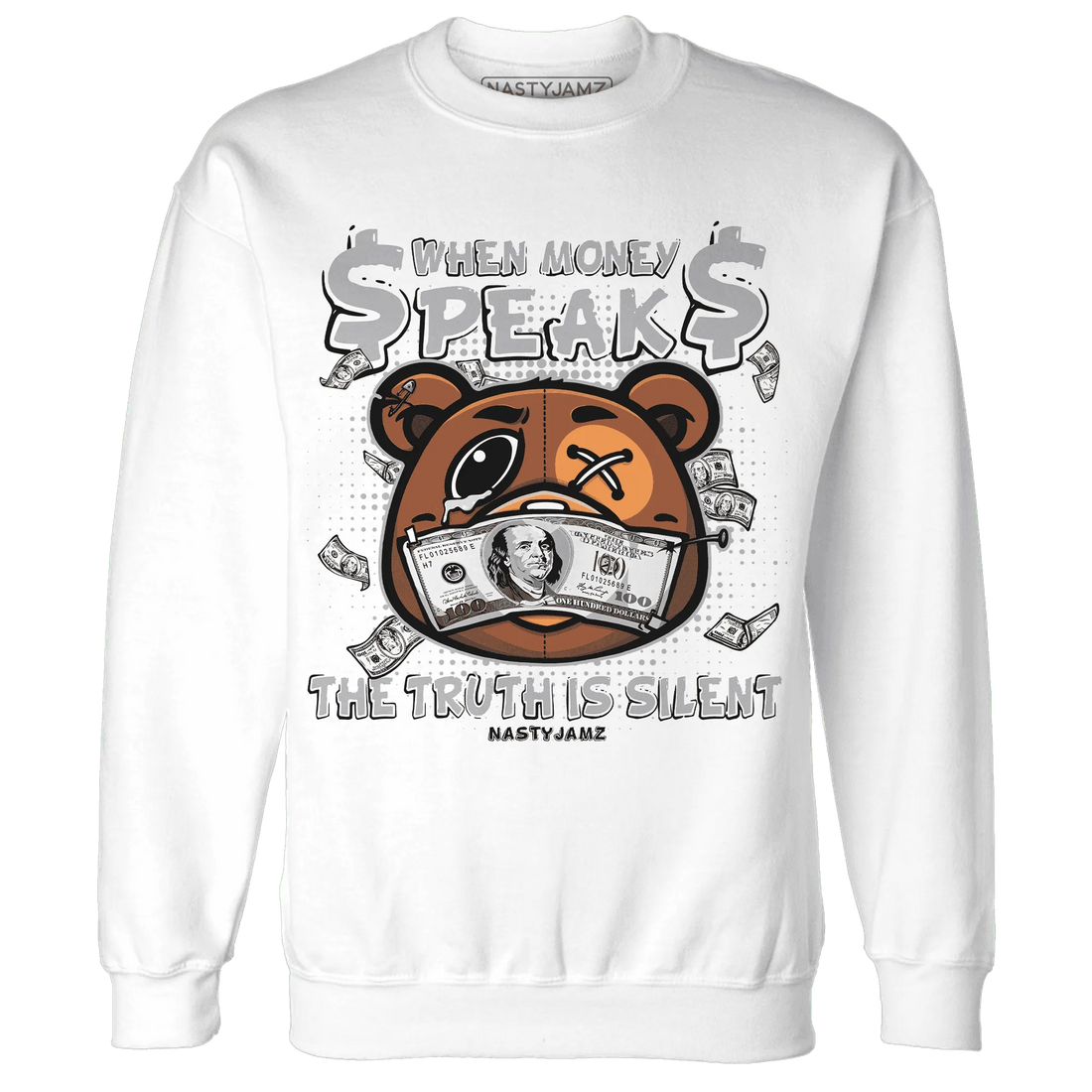 Wolf-Grey-1s-Sweatshirt-Match-BER-Money-Speaks-Truth-Silent