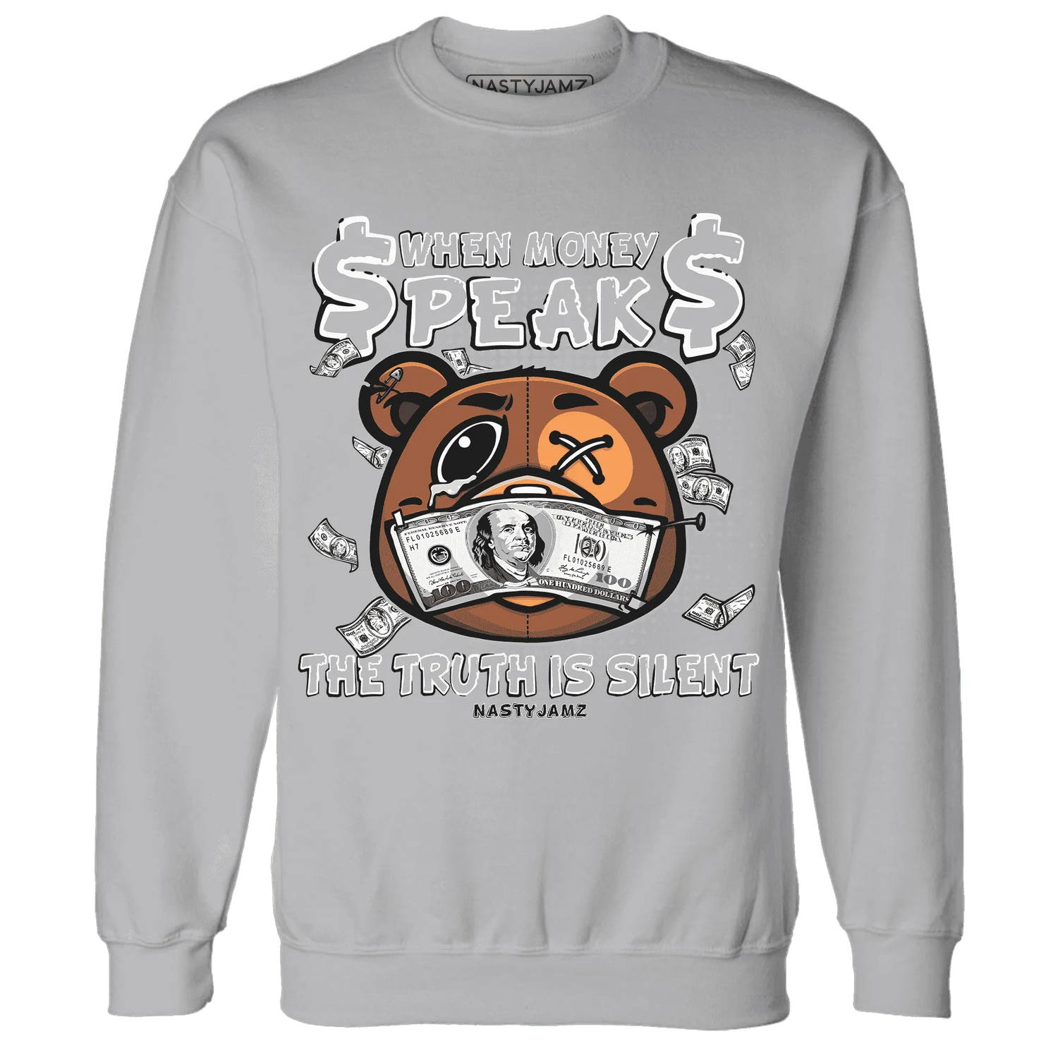 Wolf-Grey-1s-Sweatshirt-Match-BER-Money-Speaks-Truth-Silent
