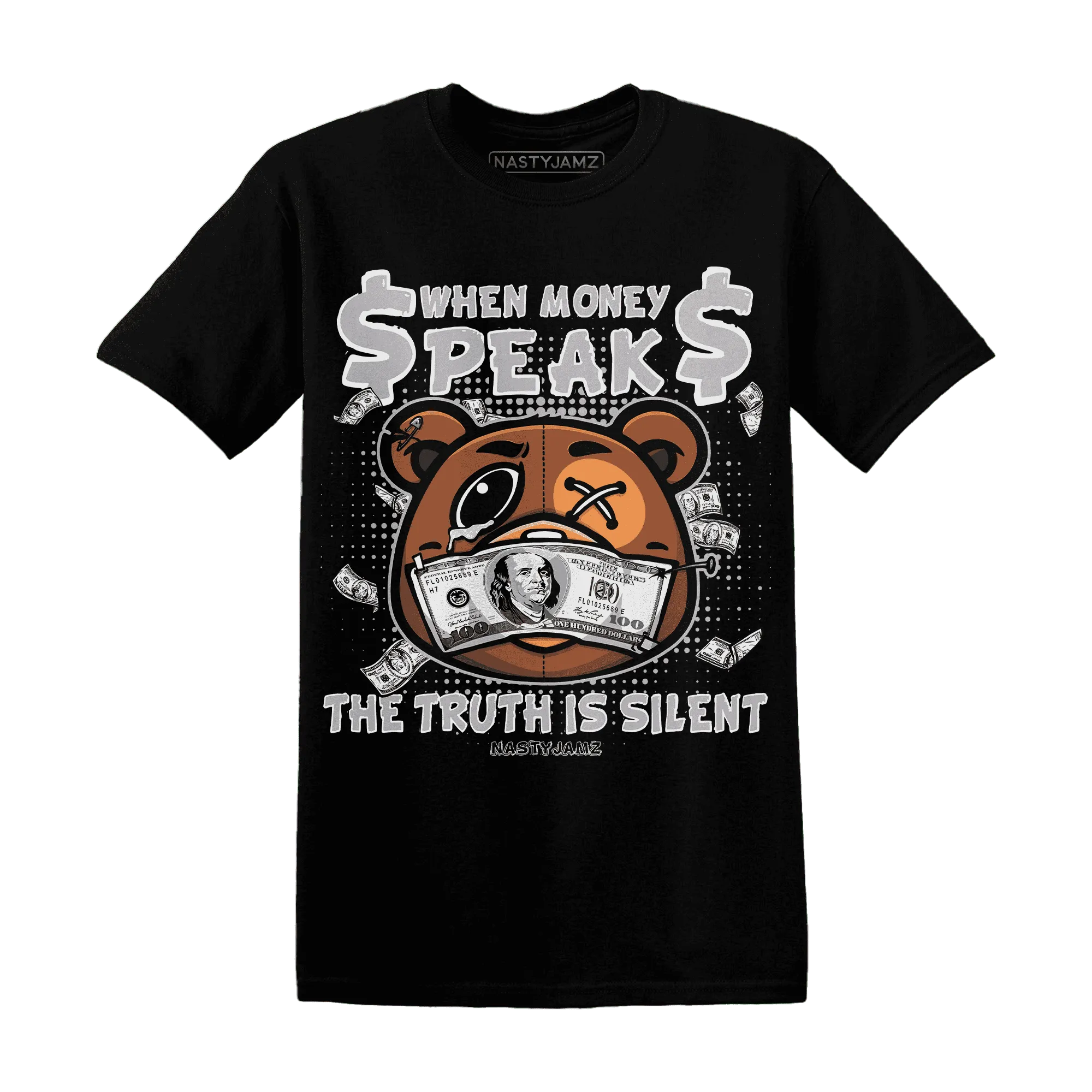 Cement-Grey-3s-T-Shirt-Match-BER-Money-Speaks-Truth-Silent