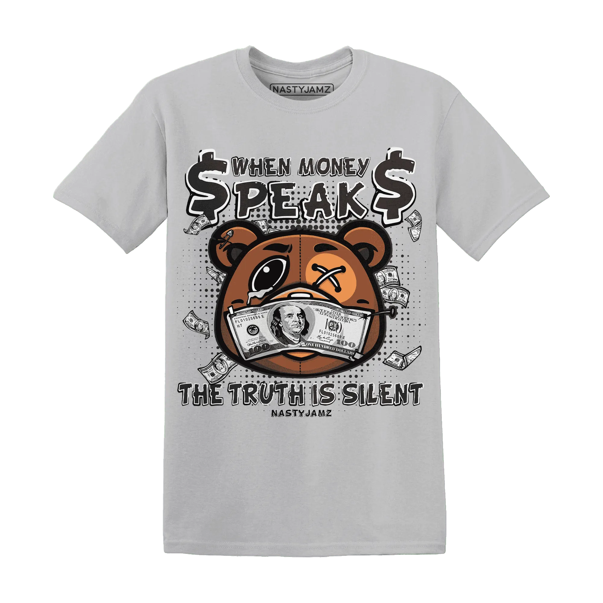 White-Thunder-4s-T-Shirt-Match-BER-Money-Speaks-Truth-Silent