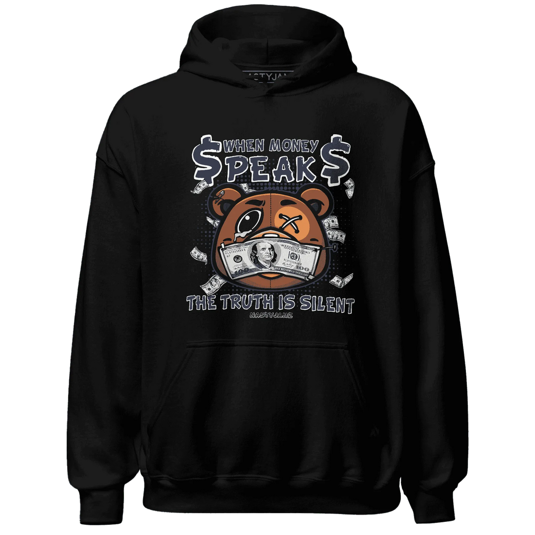 White-Navy-6s-Hoodie-Match-BER-Money-Speaks-Truth-Silent