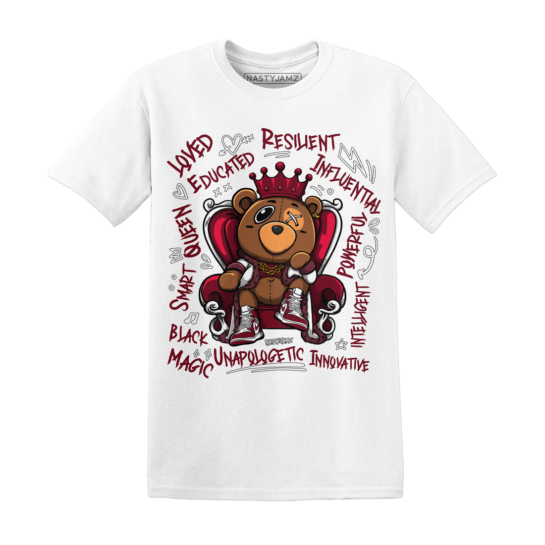 High White Team Red 1s T Shirt Match BER Self Definition - NastyJamz