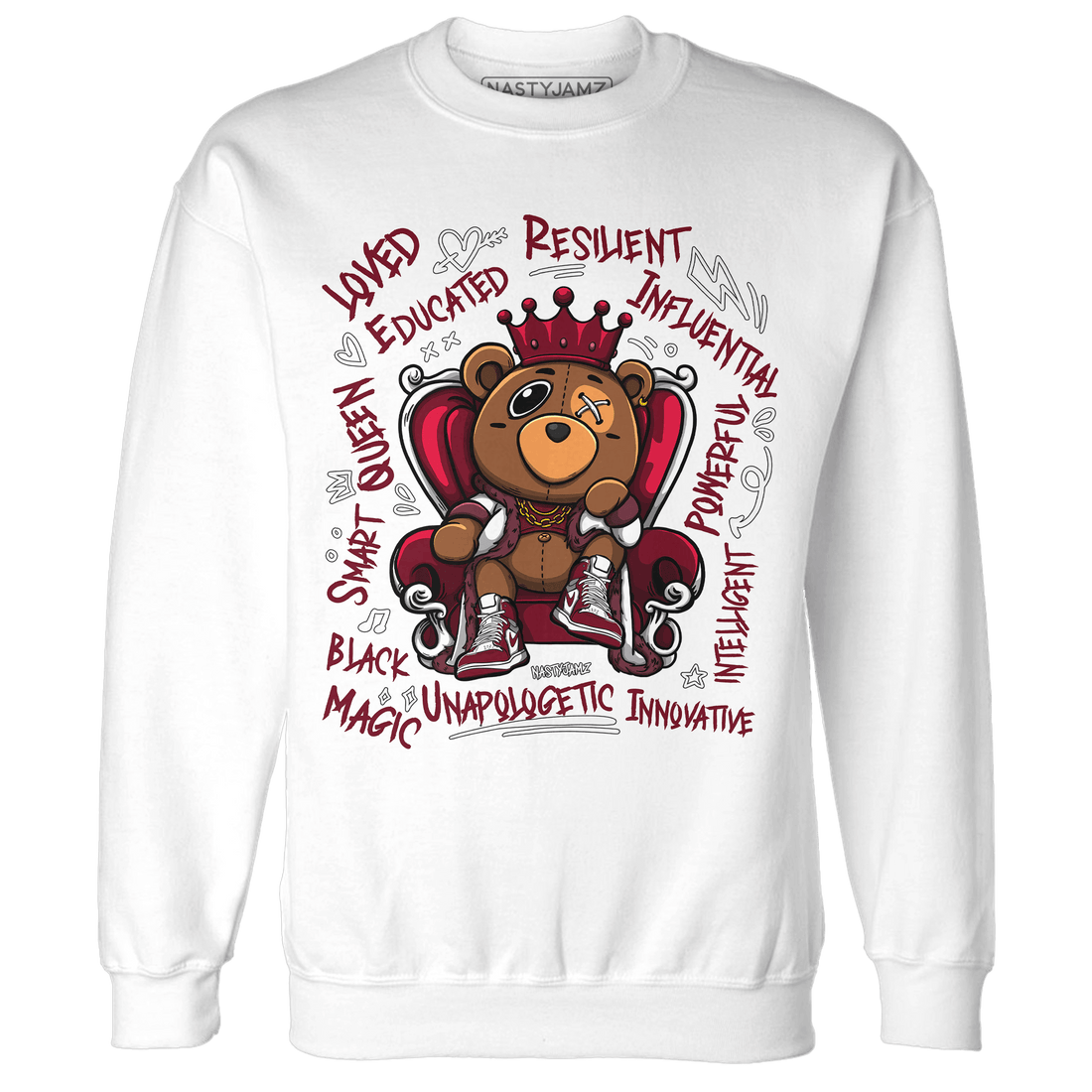 High White Team Red 1s Sweatshirt Match BER Self Definition - NastyJamz
