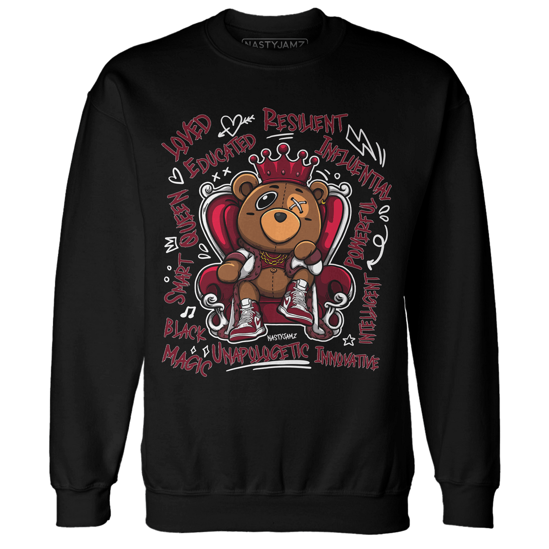 High White Team Red 1s Sweatshirt Match BER Self Definition - NastyJamz