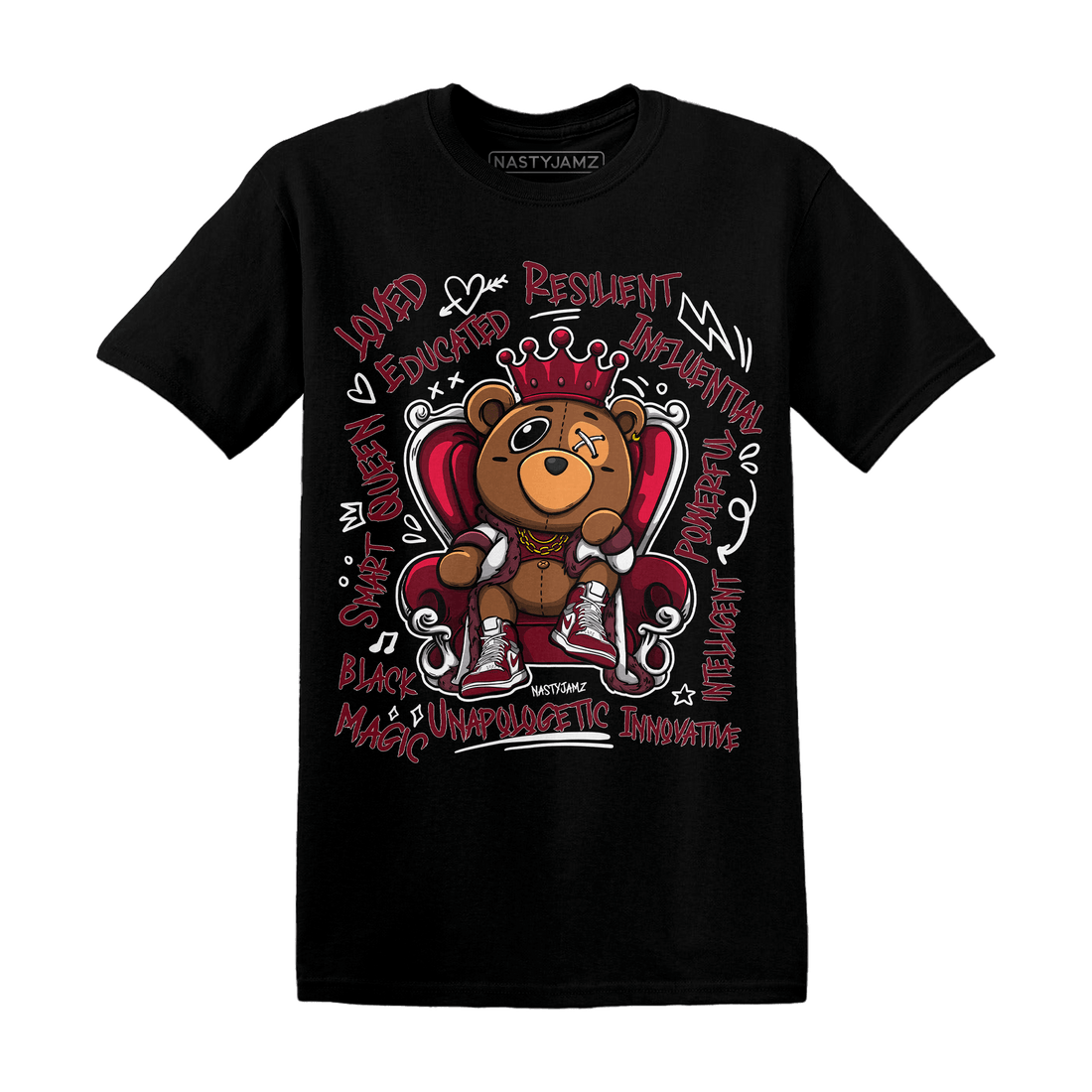 High White Team Red 1s T Shirt Match BER Self Definition - NastyJamz