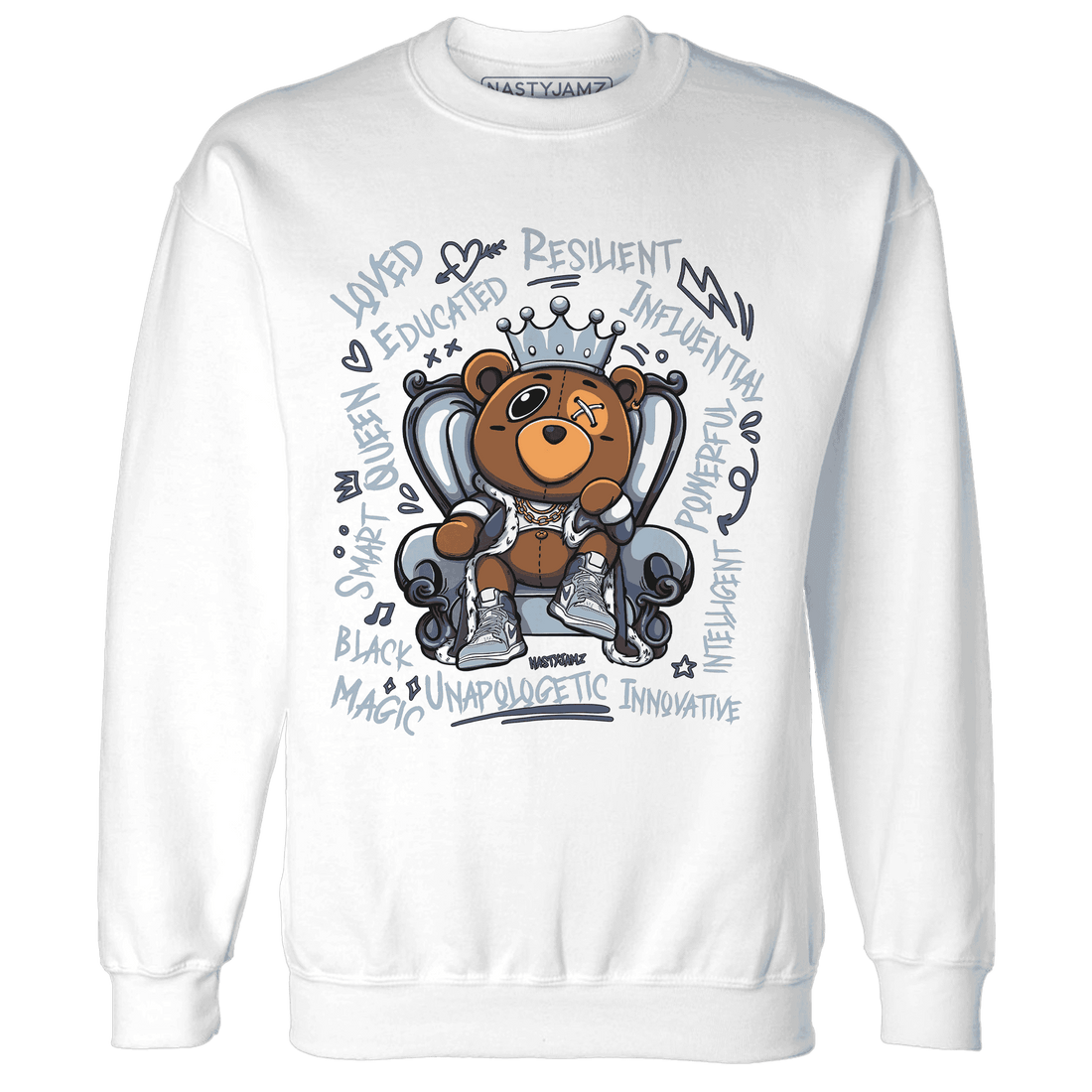 Mid Diffused Blue Grey 1s Sweatshirt Match BER Self Definition - NastyJamz