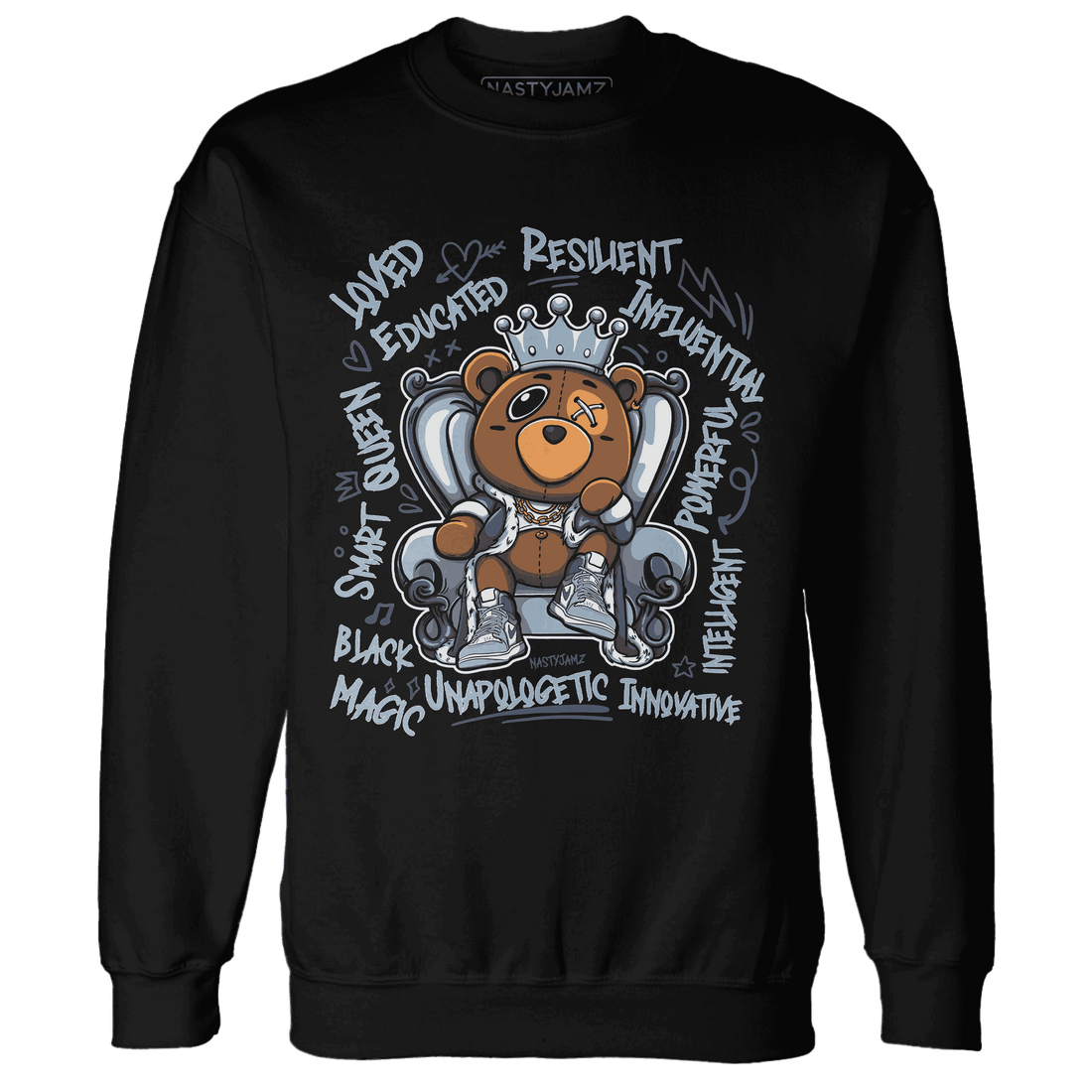 Mid Diffused Blue Grey 1s Sweatshirt Match BER Self Definition - NastyJamz