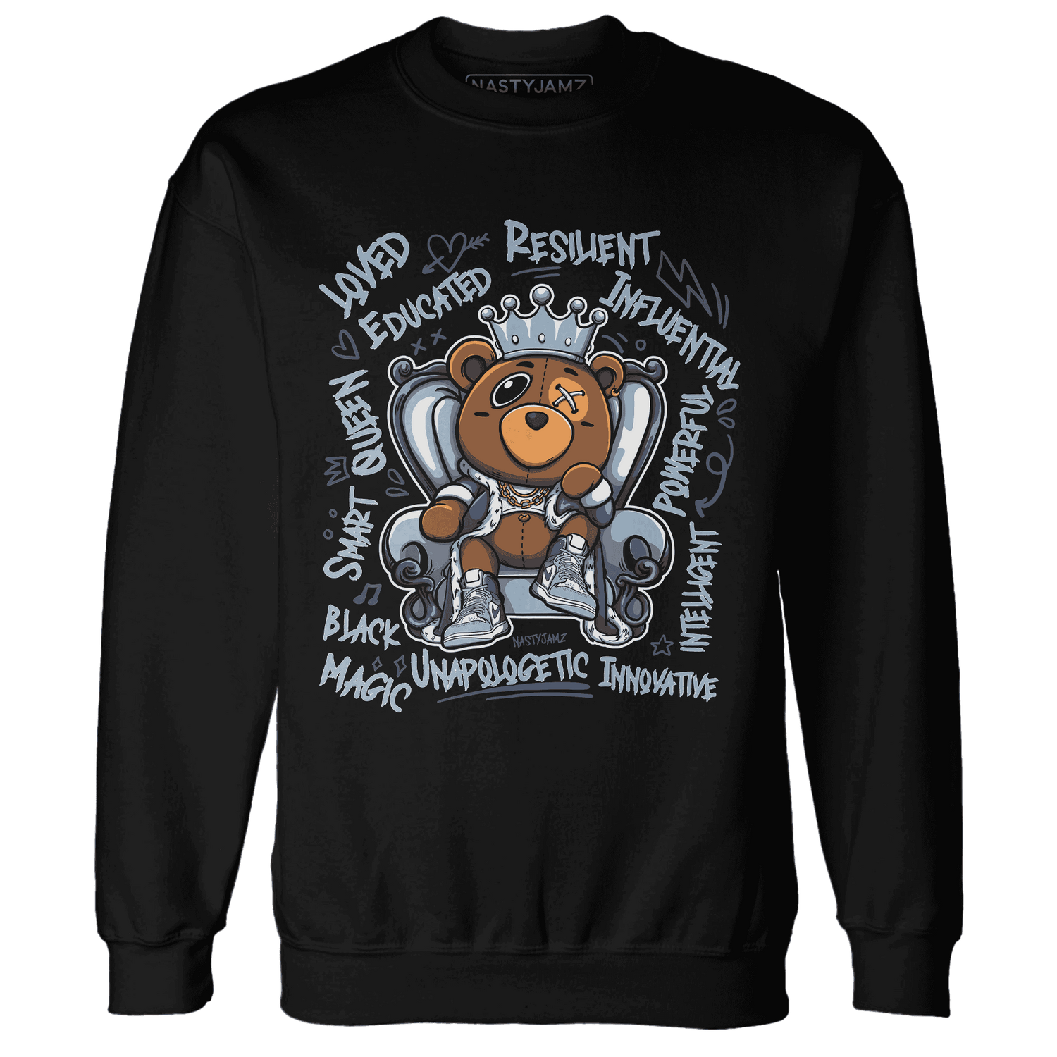 Mid Diffused Blue Grey 1s Sweatshirt Match BER Self Definition - NastyJamz