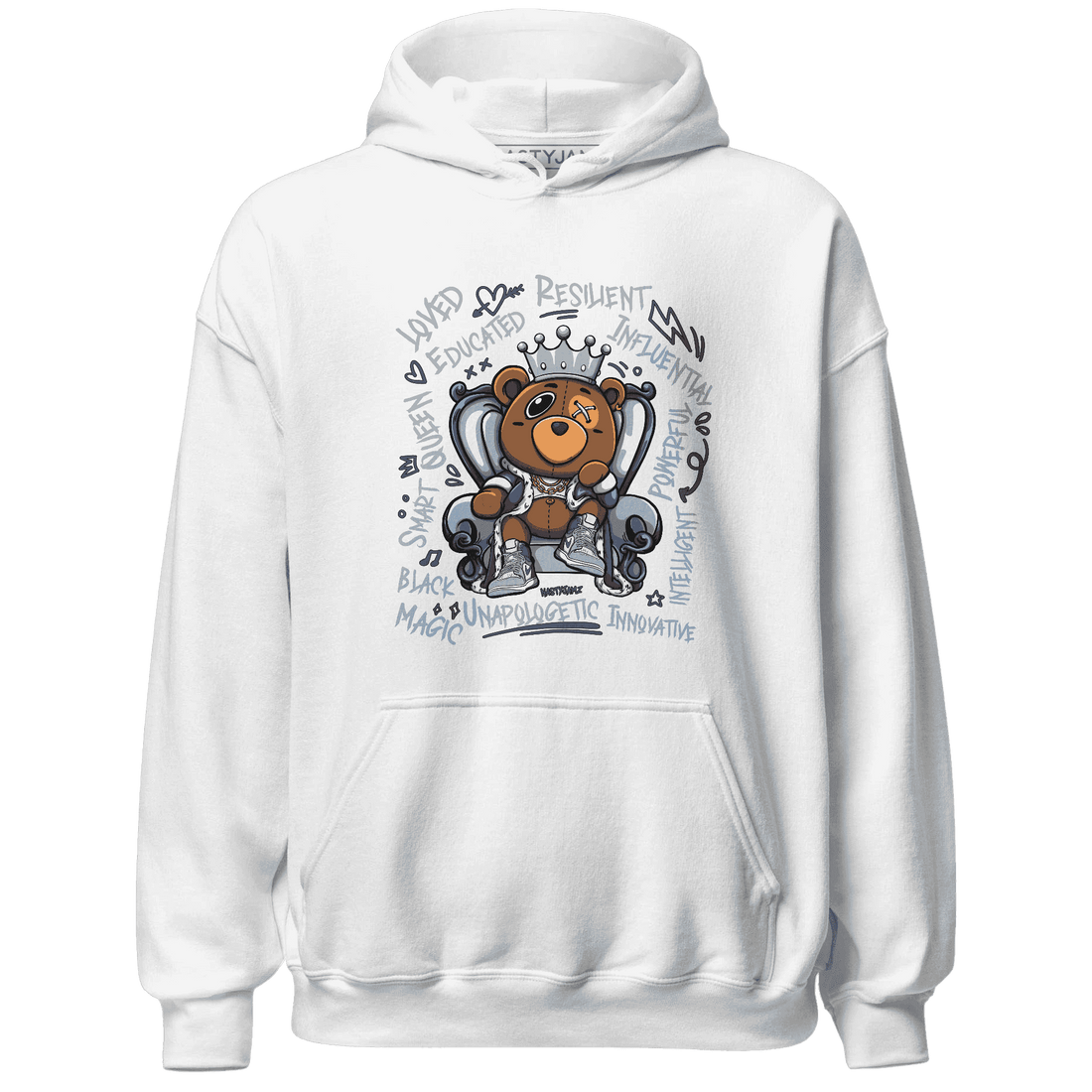 Mid Diffused Blue Grey 1s Hoodie Match BER Self Definition - NastyJamz