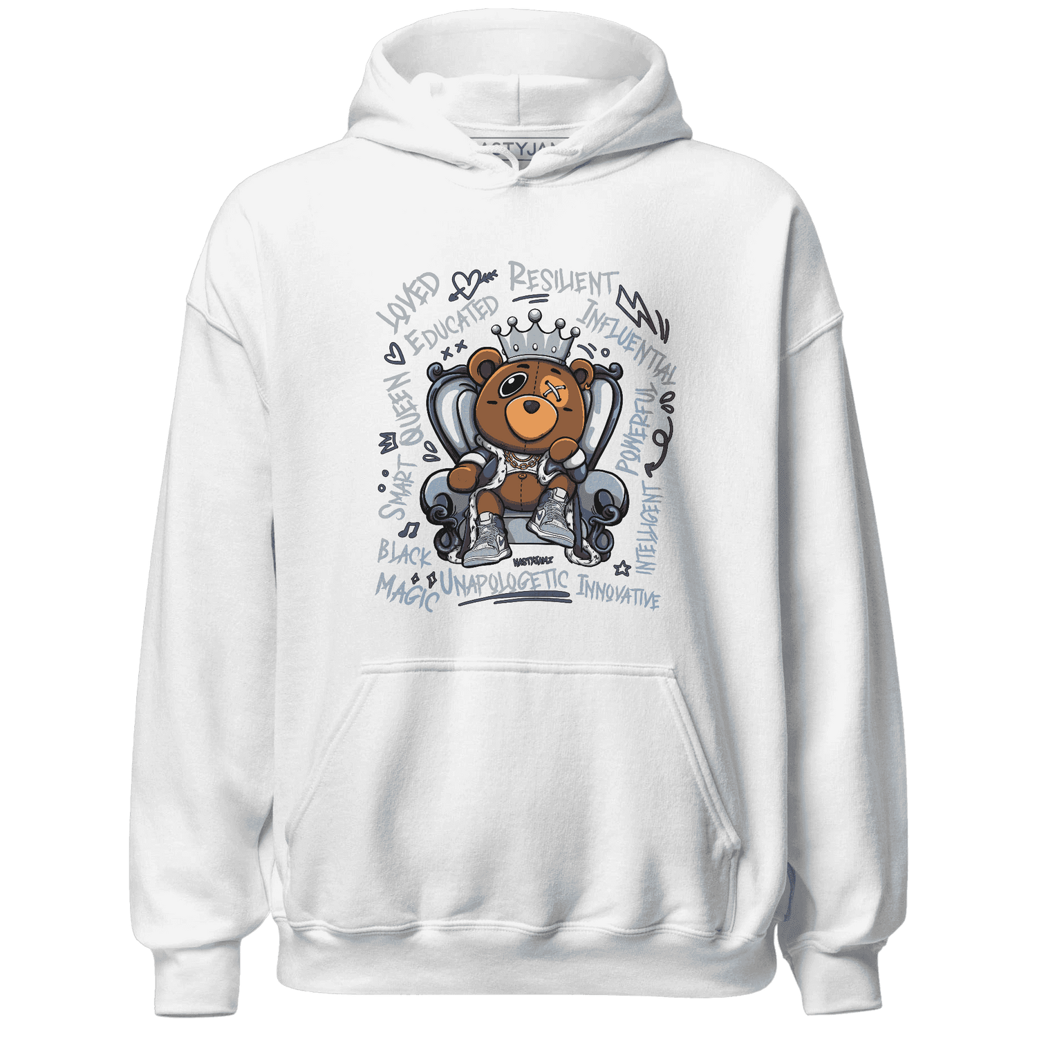 Mid Diffused Blue Grey 1s Hoodie Match BER Self Definition - NastyJamz