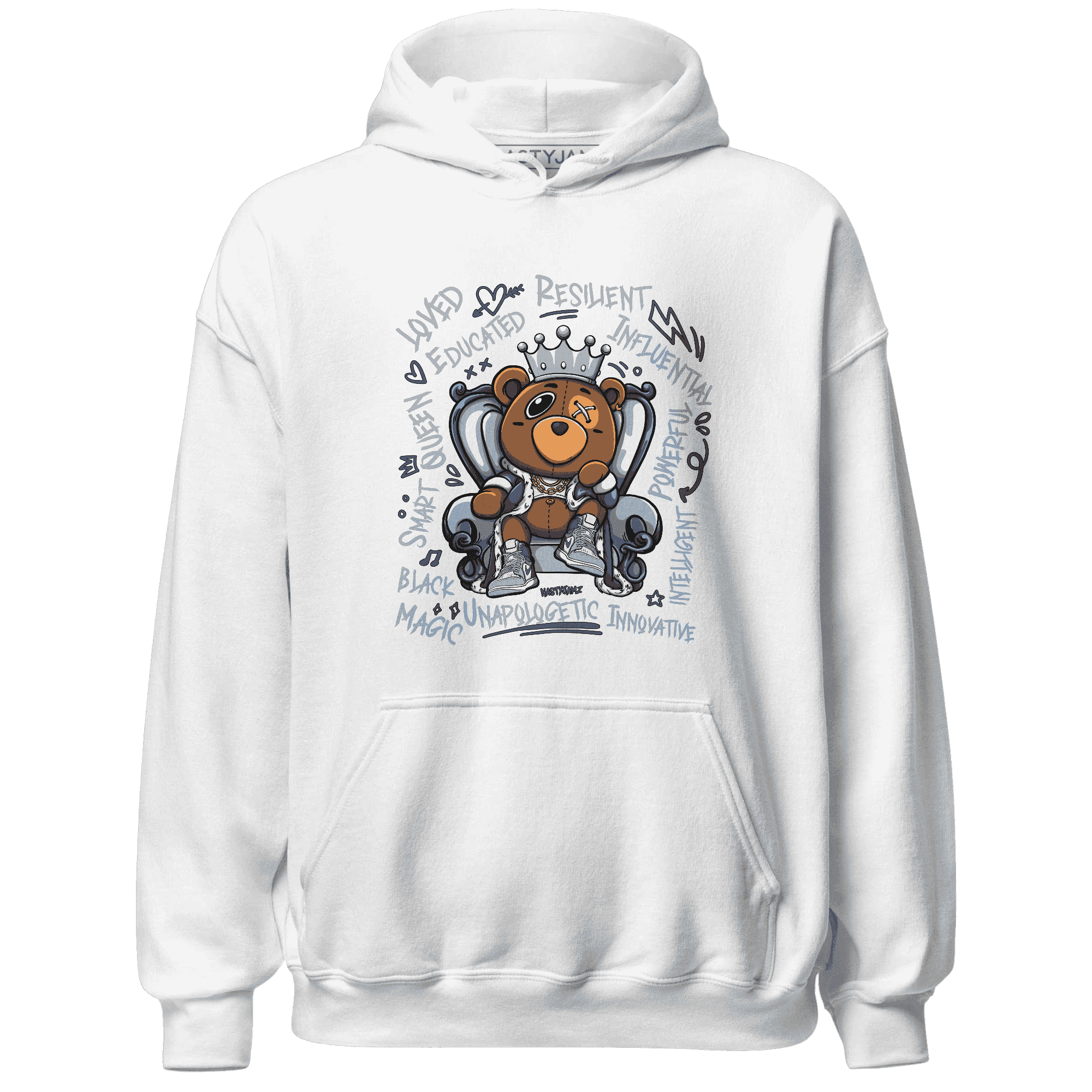 Mid Diffused Blue Grey 1s Hoodie Match BER Self Definition - NastyJamz