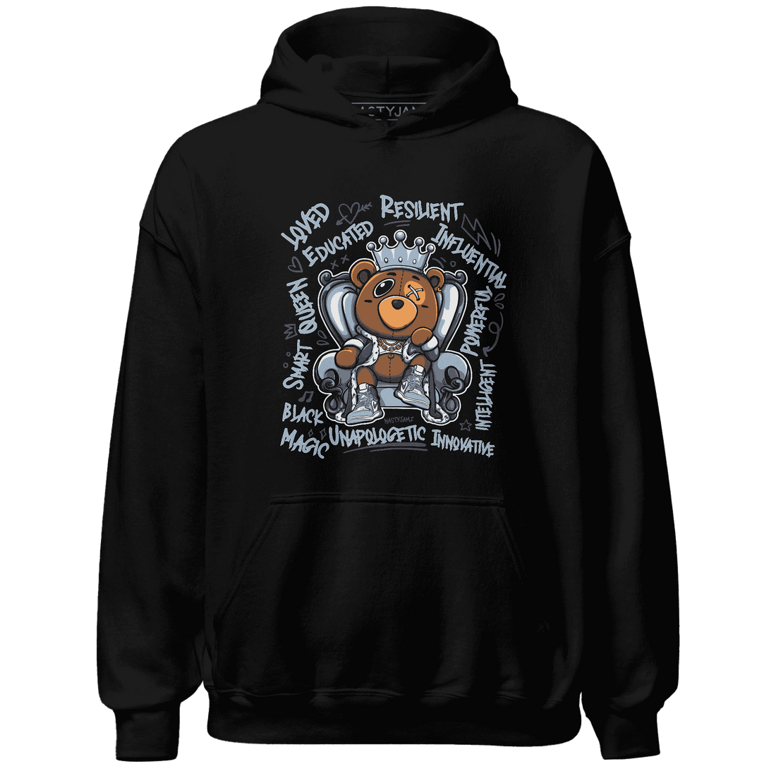 Mid Diffused Blue Grey 1s Hoodie Match BER Self Definition - NastyJamz