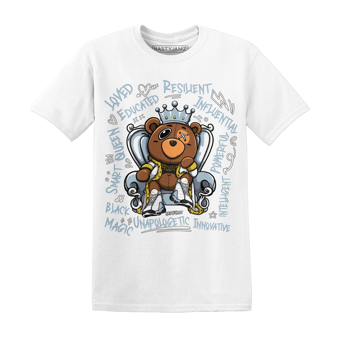 Jordan 13 Blue Grey T Shirt Match BER Self Definition - NastyJamz