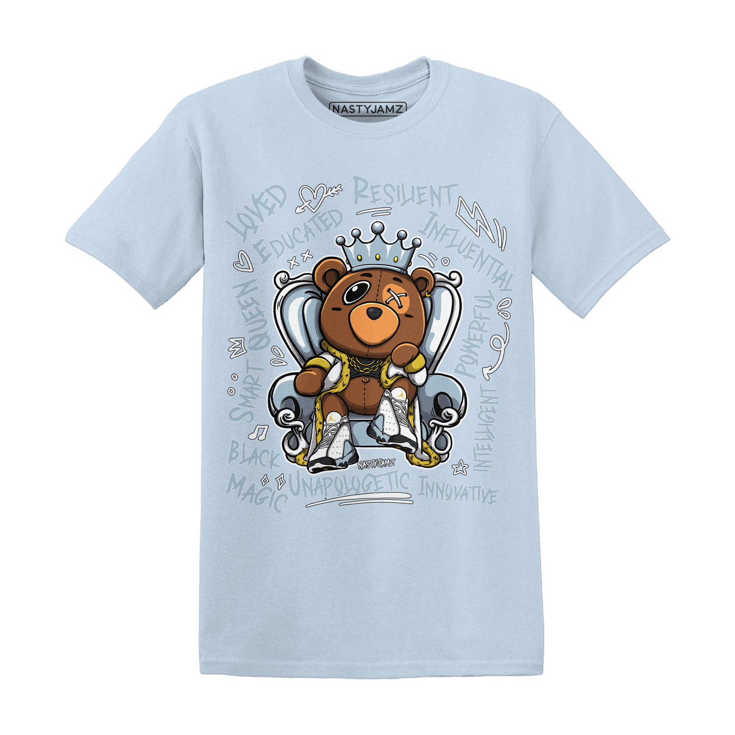 Jordan 13 Blue Grey T Shirt Match BER Self Definition - NastyJamz