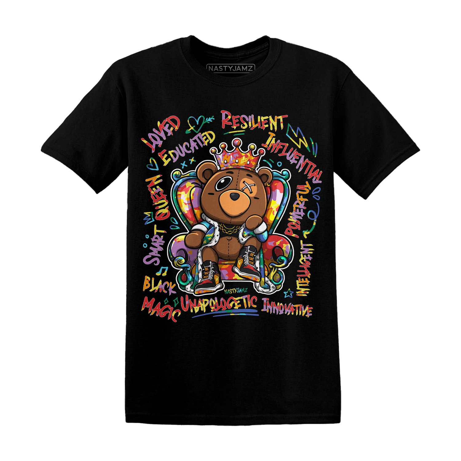 Jordan 1 Mid GS Six Championships T Shirt Match BER Self Definition - NastyJamz
