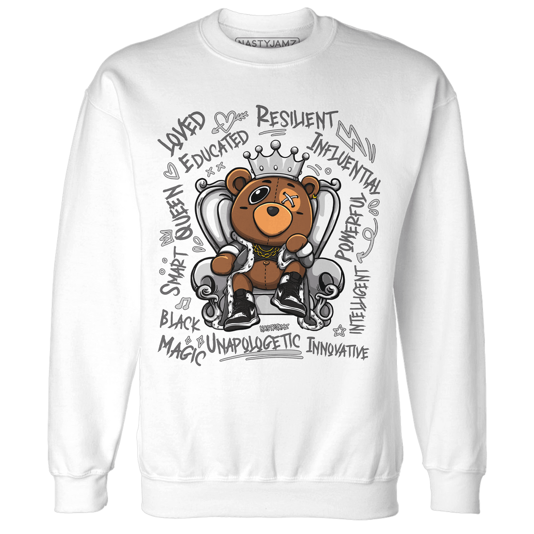 Retro High OG Black White 1s Sweatshirt Match BER Self Definition - NastyJamz
