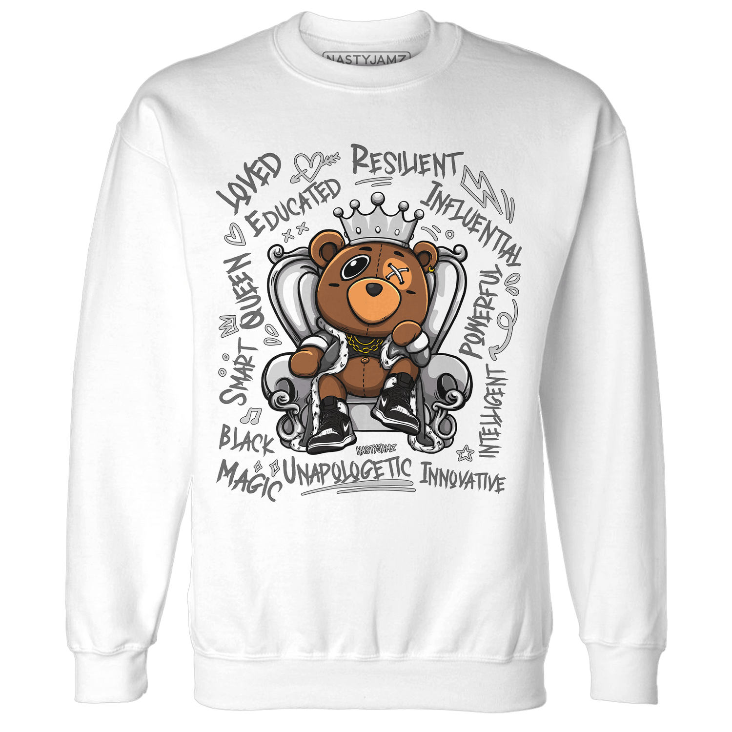 Retro High OG Black White 1s Sweatshirt Match BER Self Definition - NastyJamz