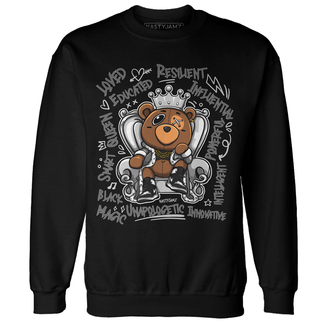 Retro High OG Black White 1s Sweatshirt Match BER Self Definition - NastyJamz