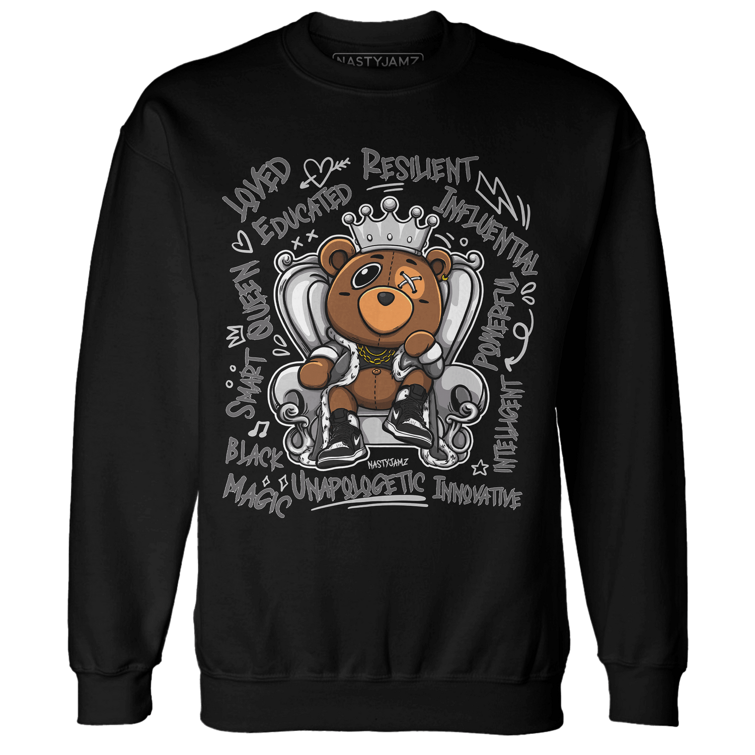 Retro High OG Black White 1s Sweatshirt Match BER Self Definition - NastyJamz