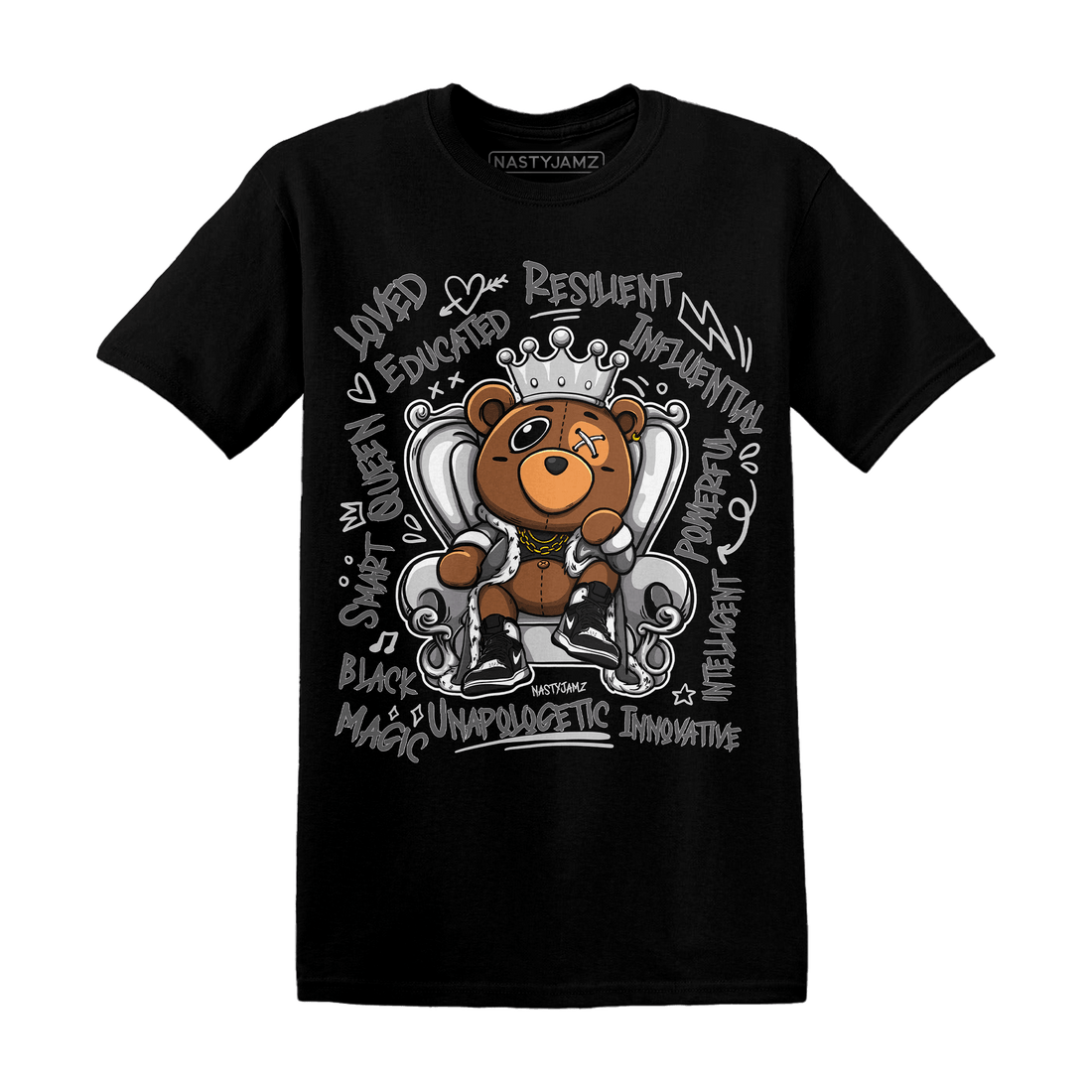 Retro High OG Black White 1s T Shirt Match BER Self Definition - NastyJamz
