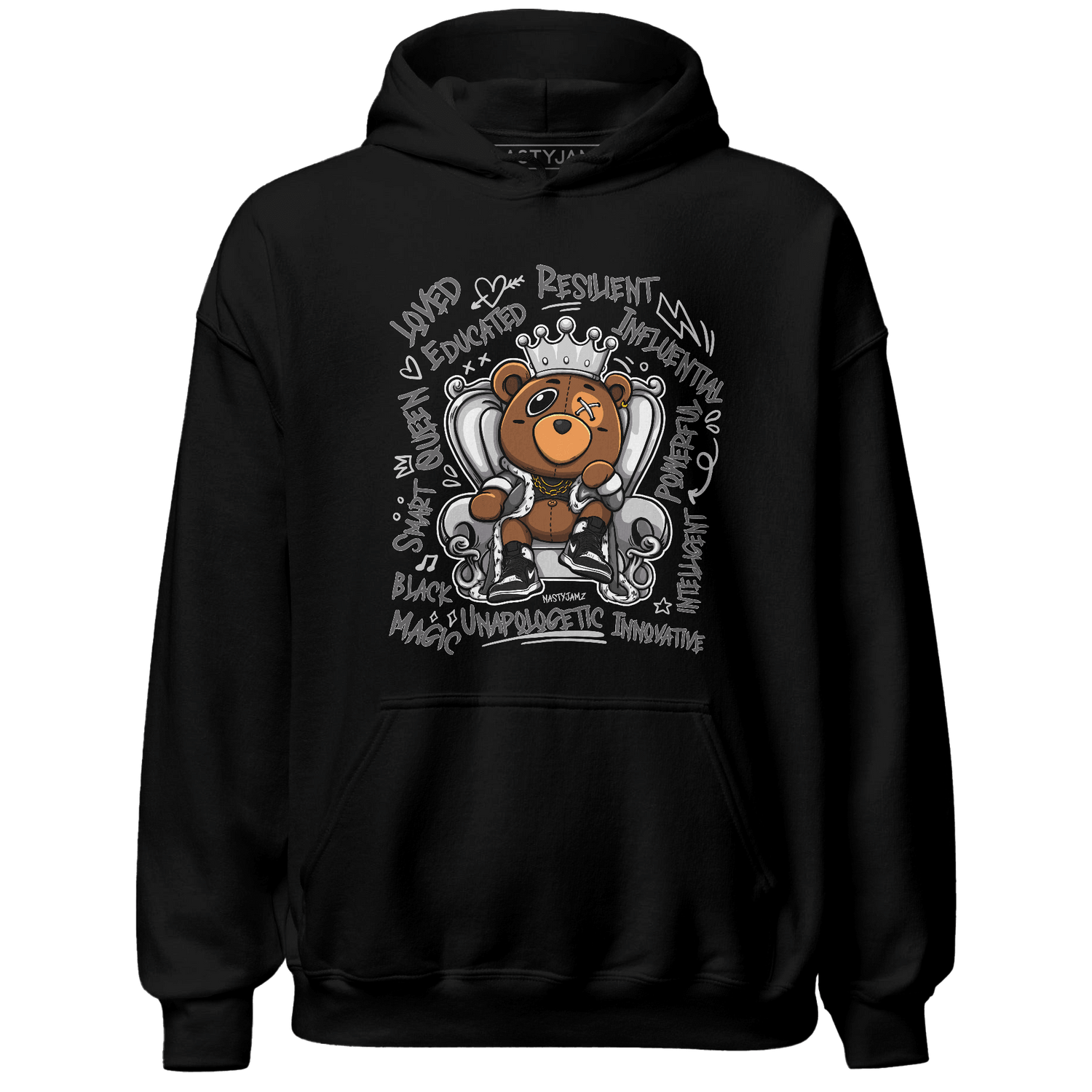 Retro High OG Black White 1s Hoodie Match BER Self Definition - NastyJamz
