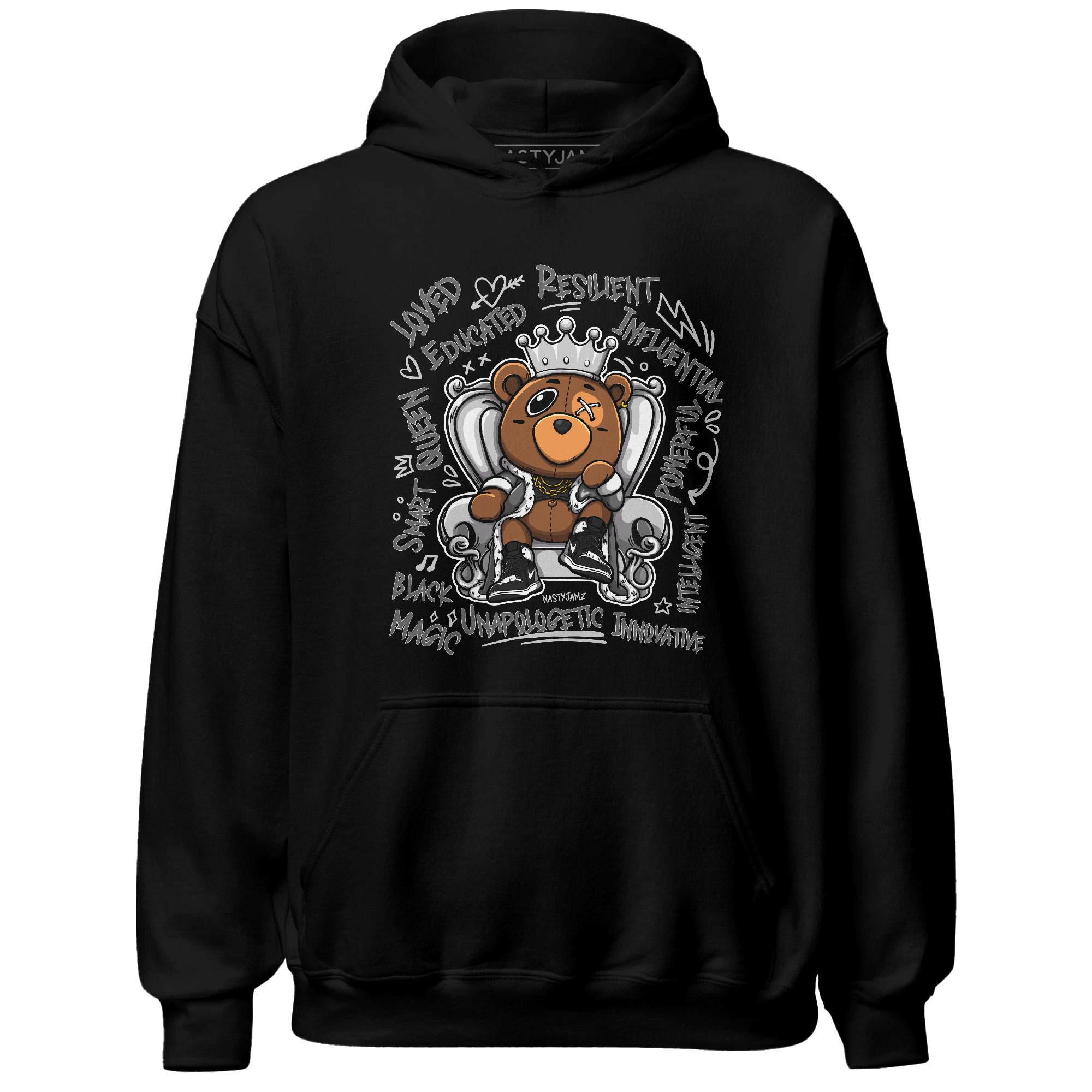 Retro High OG Black White 1s Hoodie Match BER Self Definition - NastyJamz