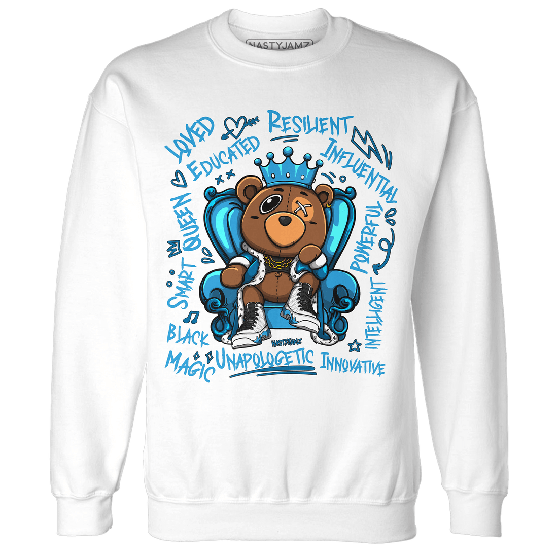 Powder Blue 9s Sweatshirt Match BER Self Definition - NastyJamz