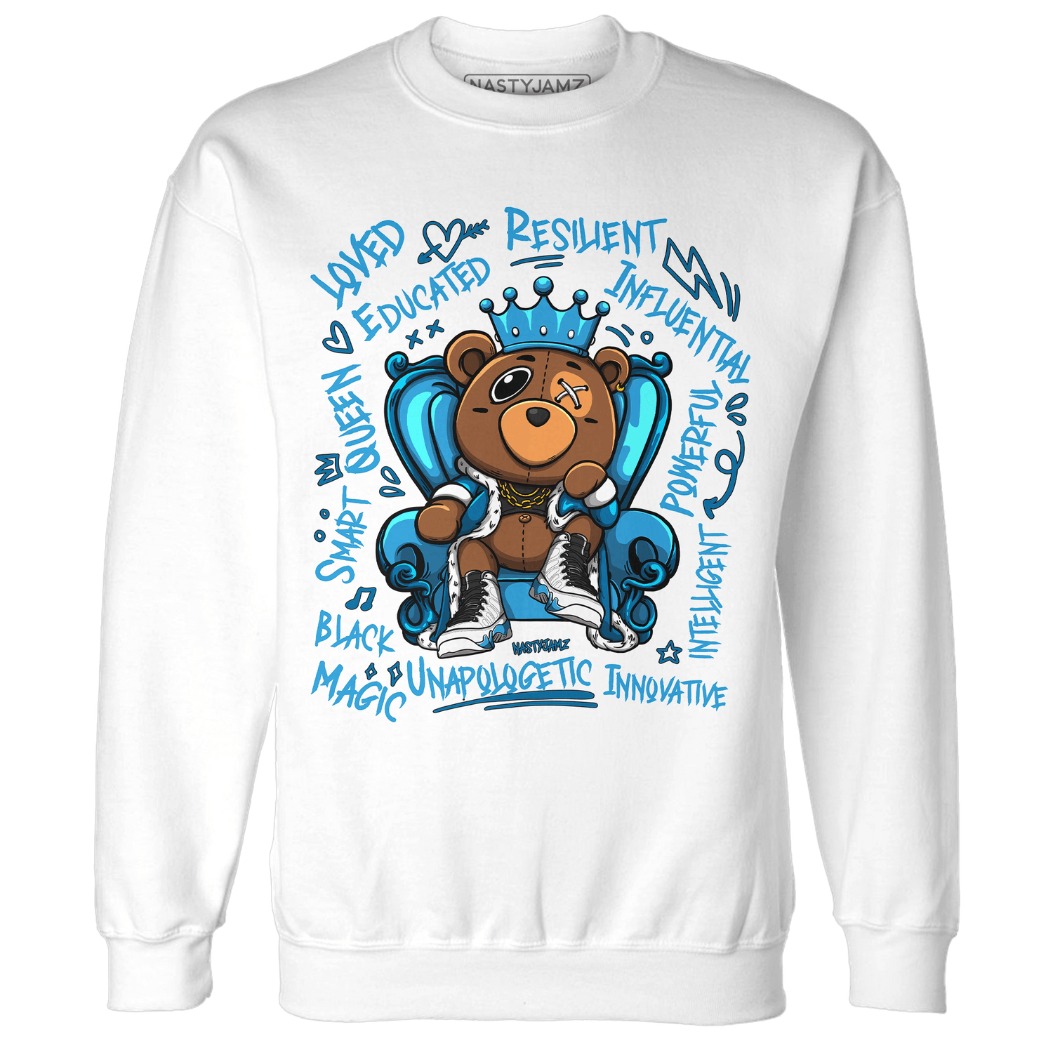 Powder Blue 9s Sweatshirt Match BER Self Definition - NastyJamz