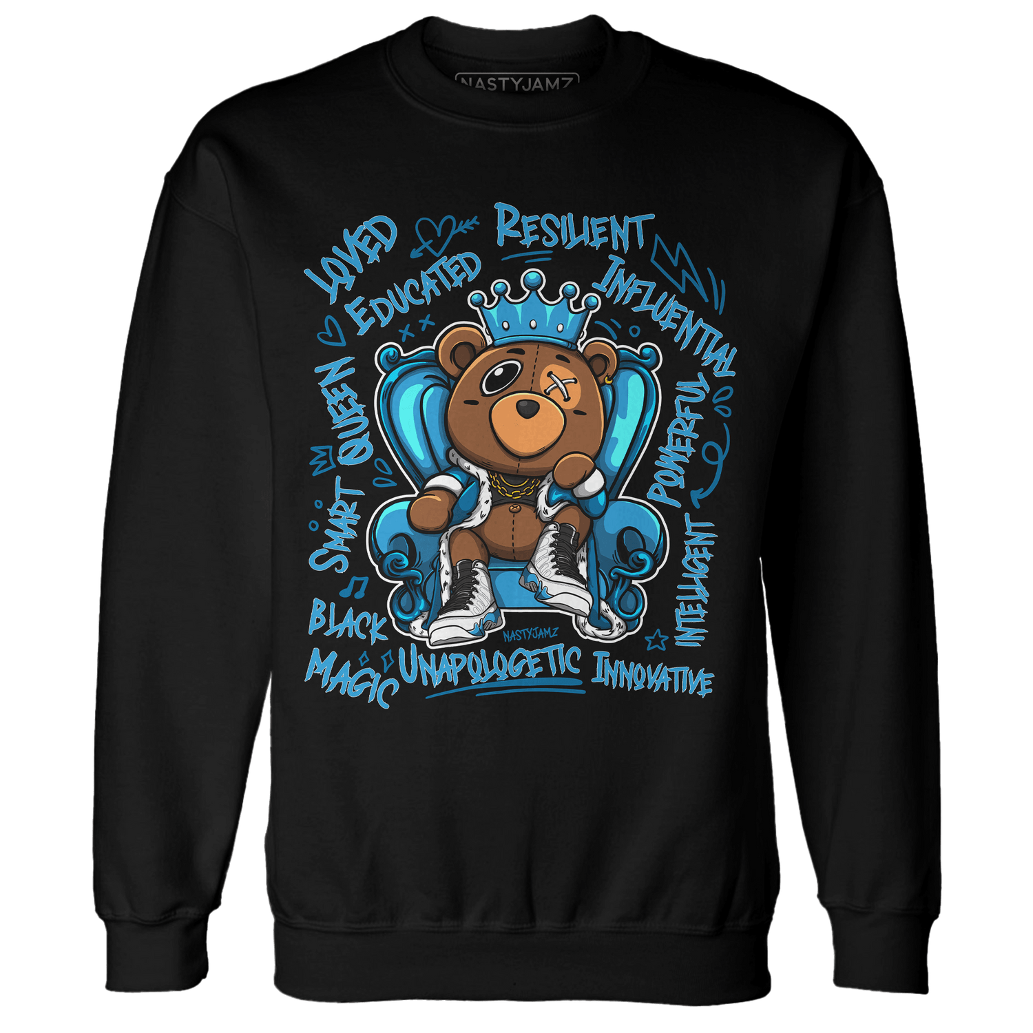 Powder Blue 9s Sweatshirt Match BER Self Definition - NastyJamz
