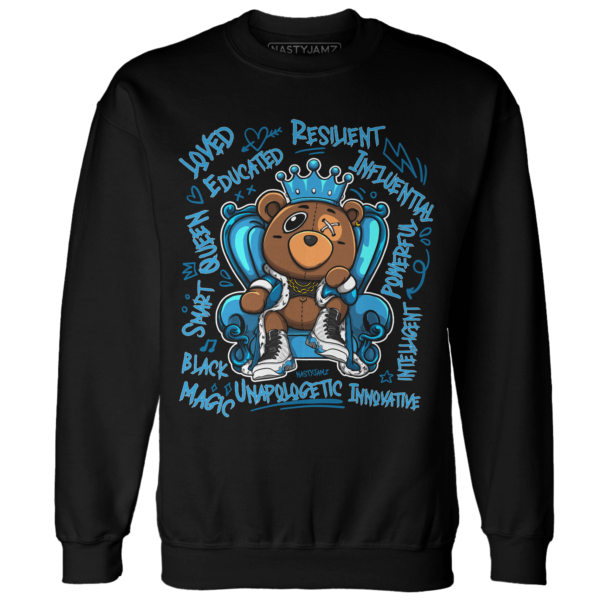 Powder Blue 9s Sweatshirt Match BER Self Definition - NastyJamz