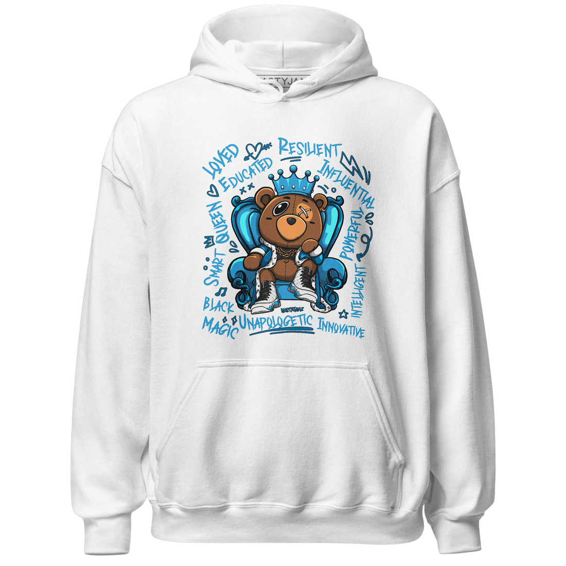 Powder Blue 9s Hoodie Match BER Self Definition - NastyJamz